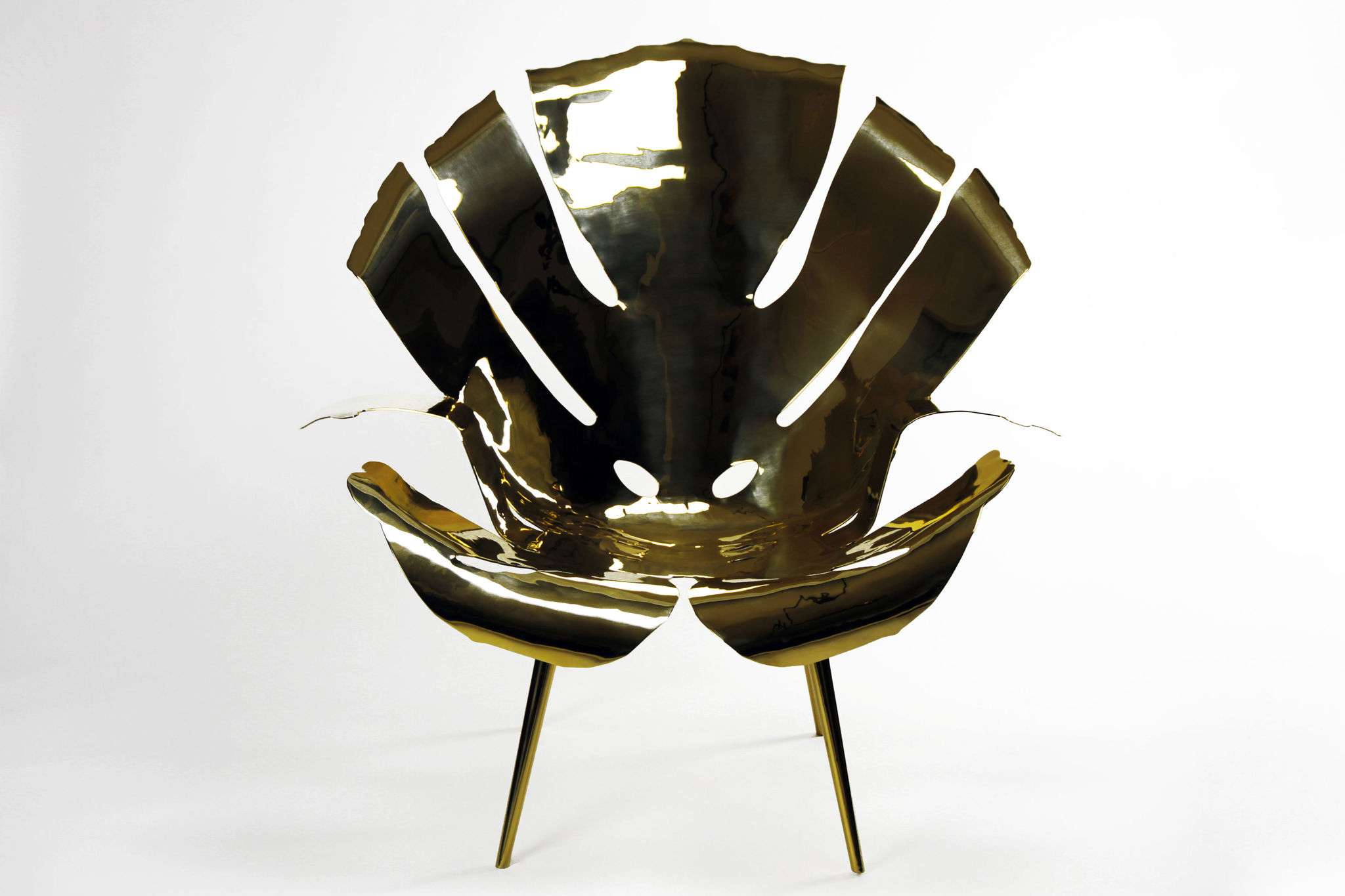 Twentieth Christopher Kreiling Cast Philodendron Leaf Lounge Chair 1