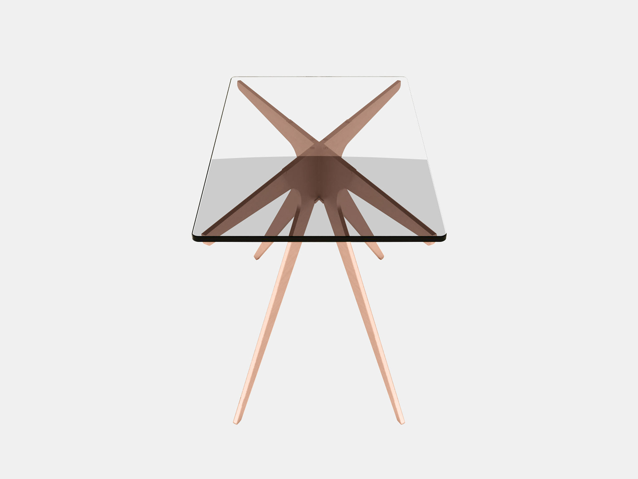 Twentieth DEAN RectangularSideTable Clear CopperBaseBracket