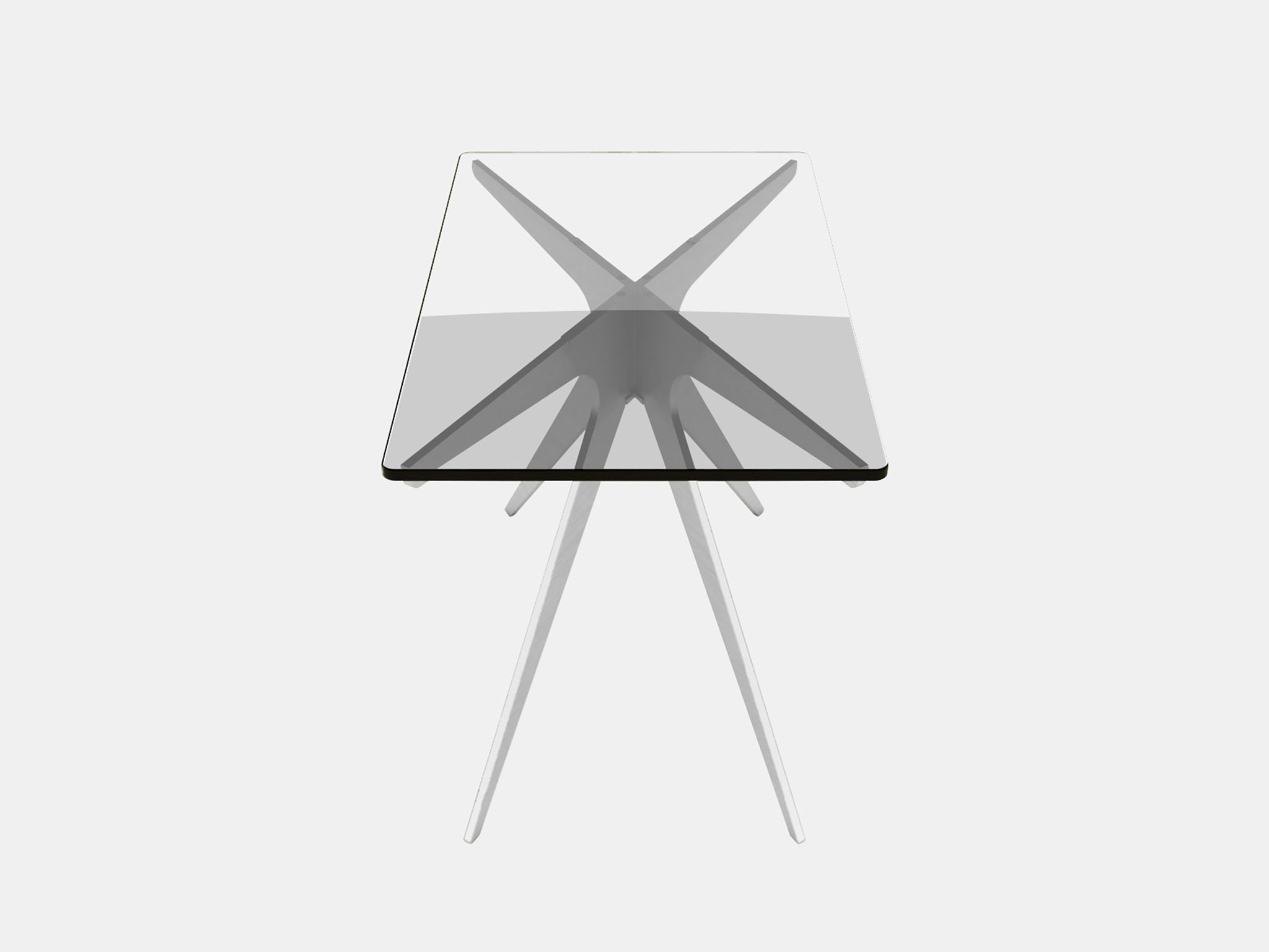 Twentieth DEAN RectangularSideTable Clear NickelBaseBracket