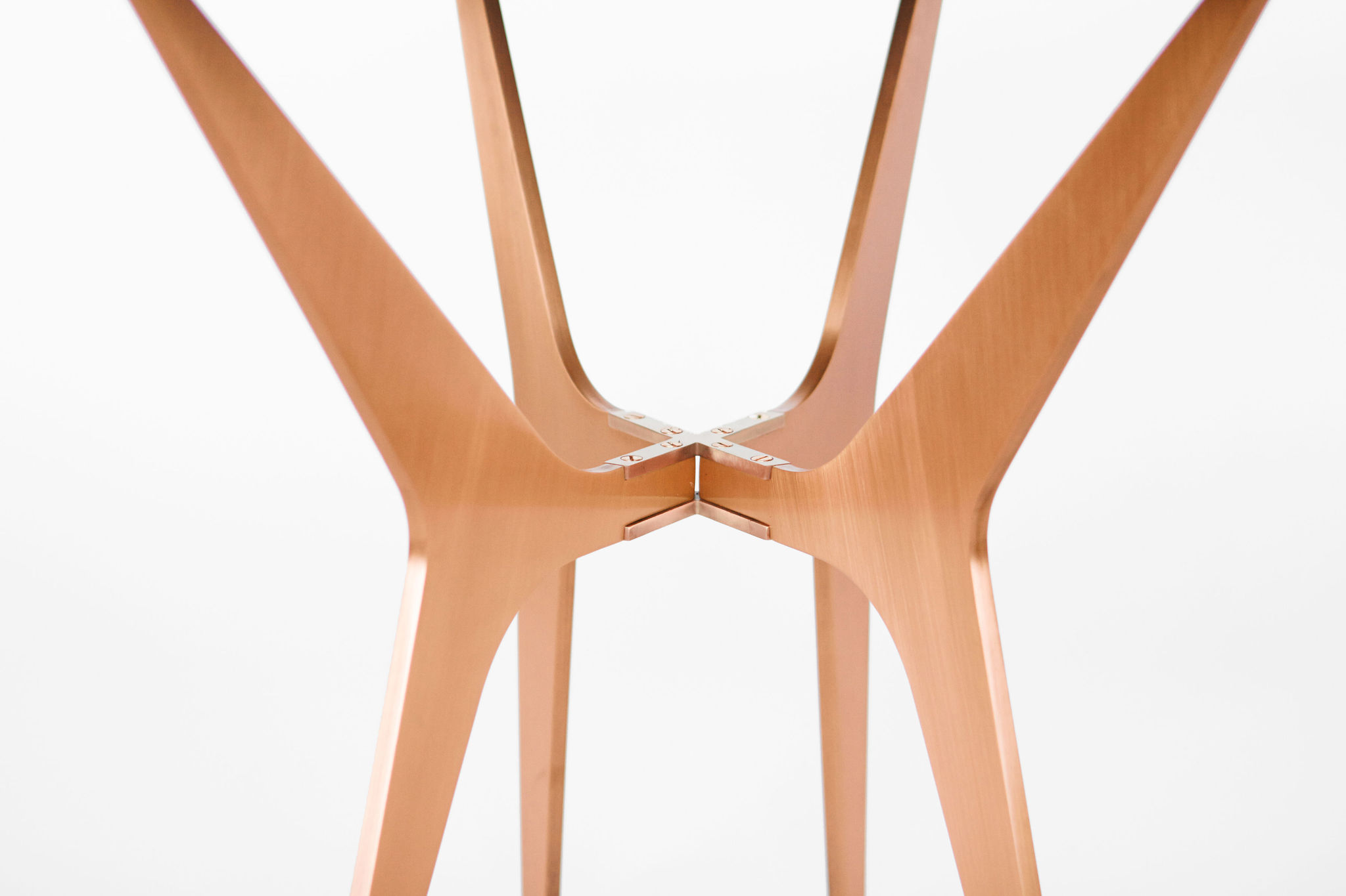 Twentieth GabrielScott DEAN OvalSideTable CopperBaseBracket CloseUp