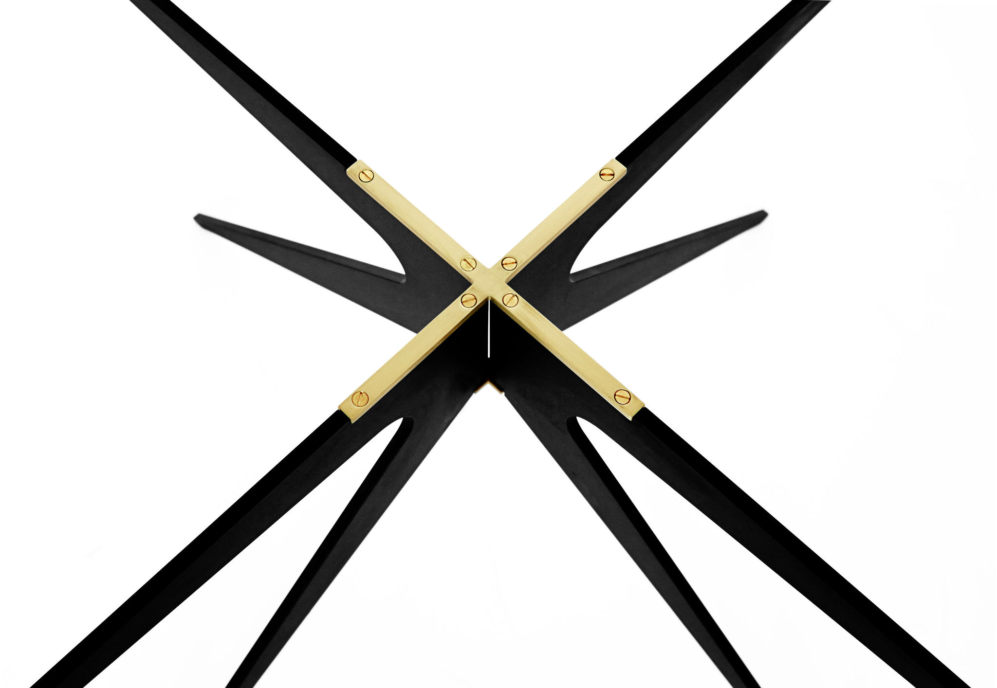 Twentieth GabrielScott DEAN RoundCoffeeTable BlackBase BrassAccent CloseUp