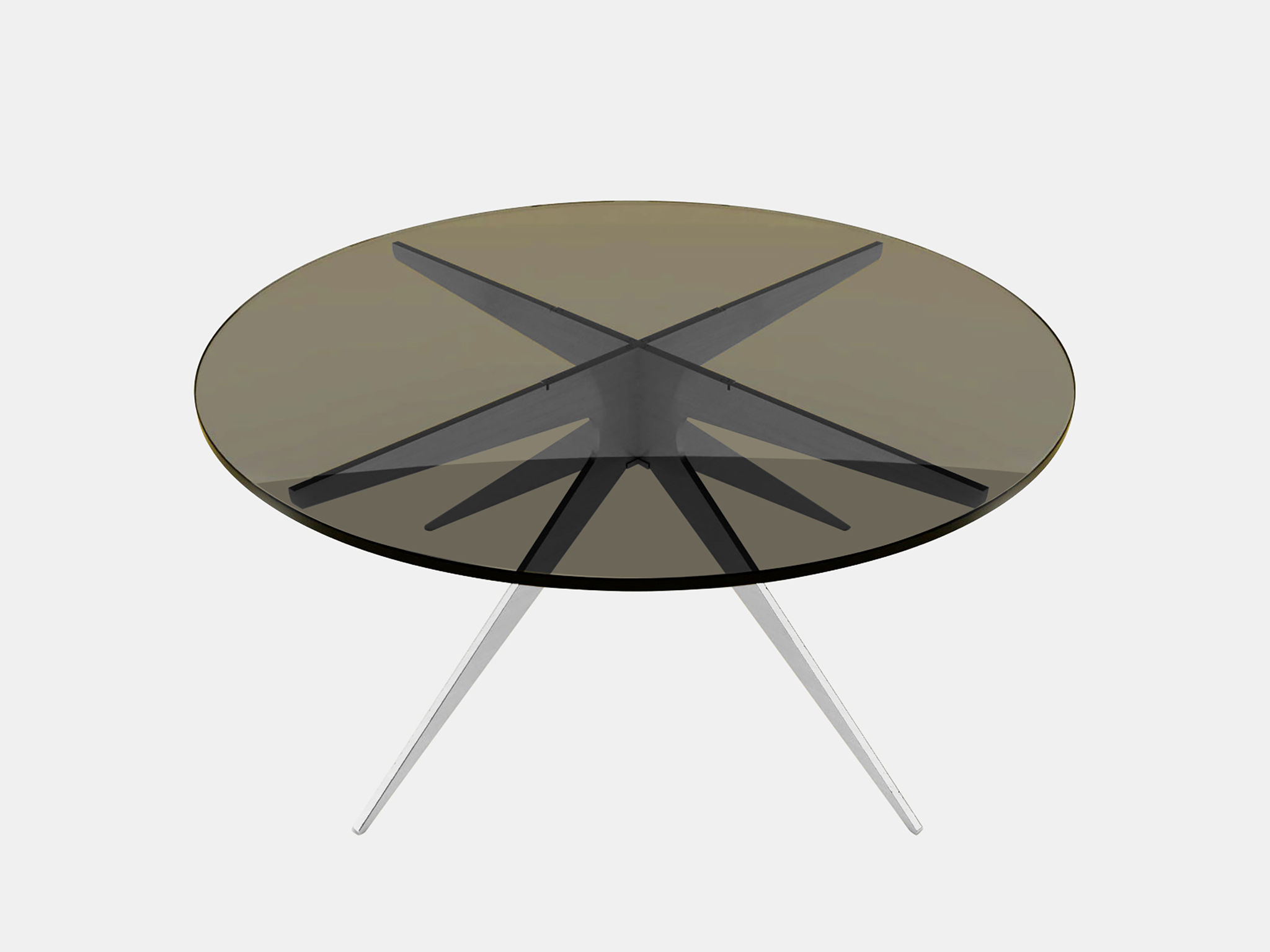 Twentieth GabrielScott DEAN RoundCoffeeTable NickelBaseBracket