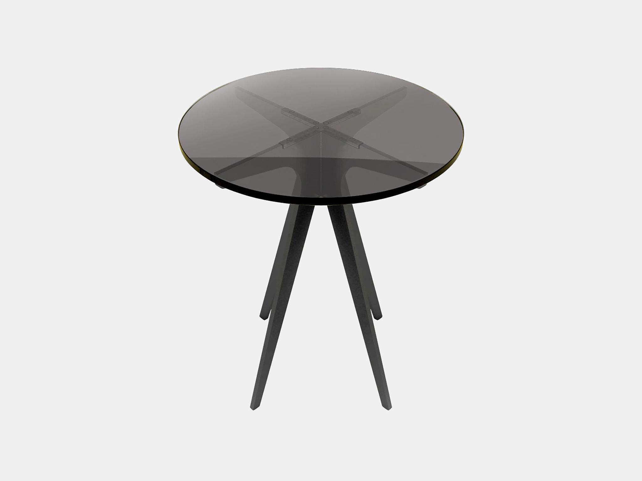 Twentieth GabrielScott DEAN RoundTableSideTable Smoked BlackBaseBracket