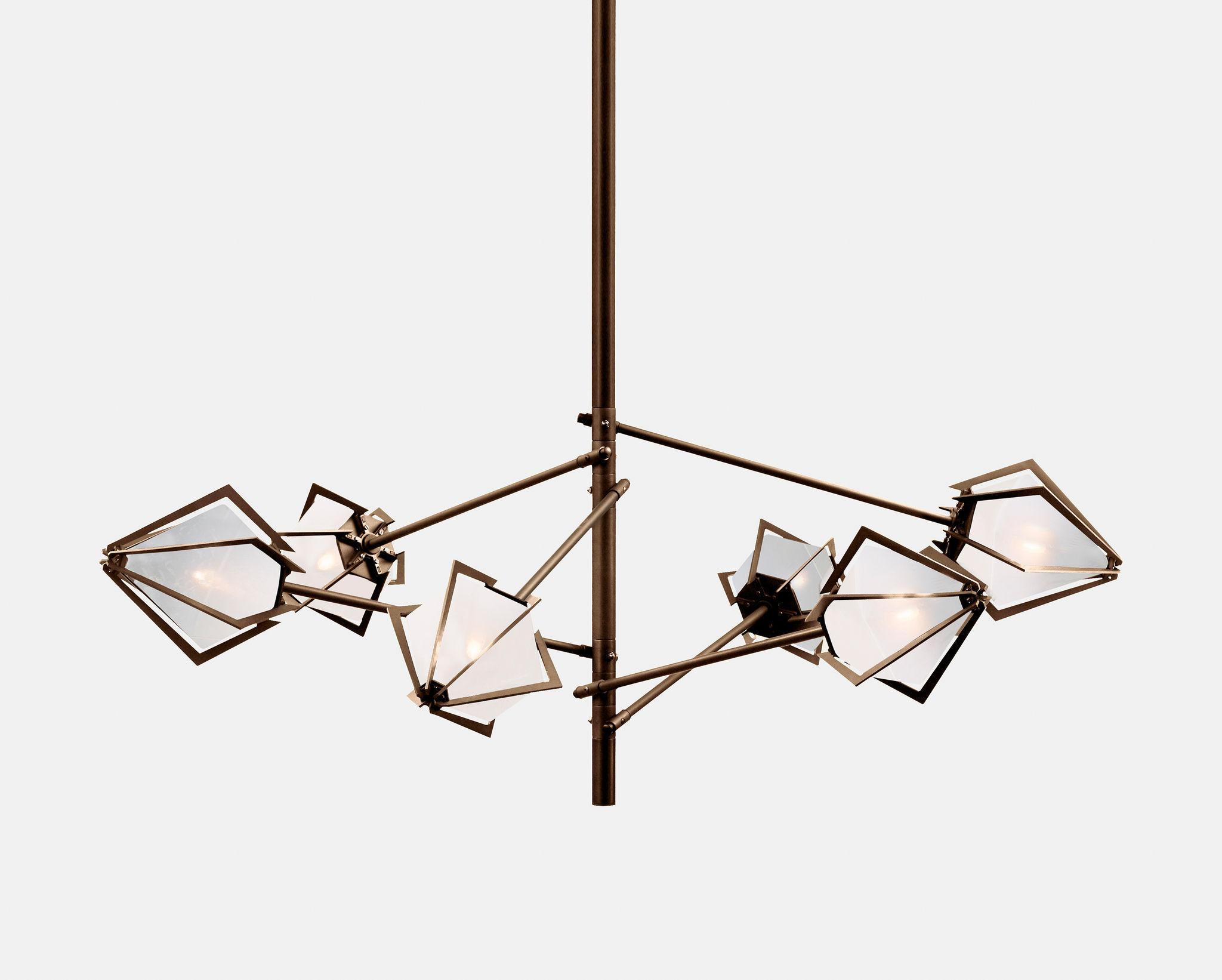 Twentieth GabrielScott HARLOWSpokeChandelier Alabaster Bronze