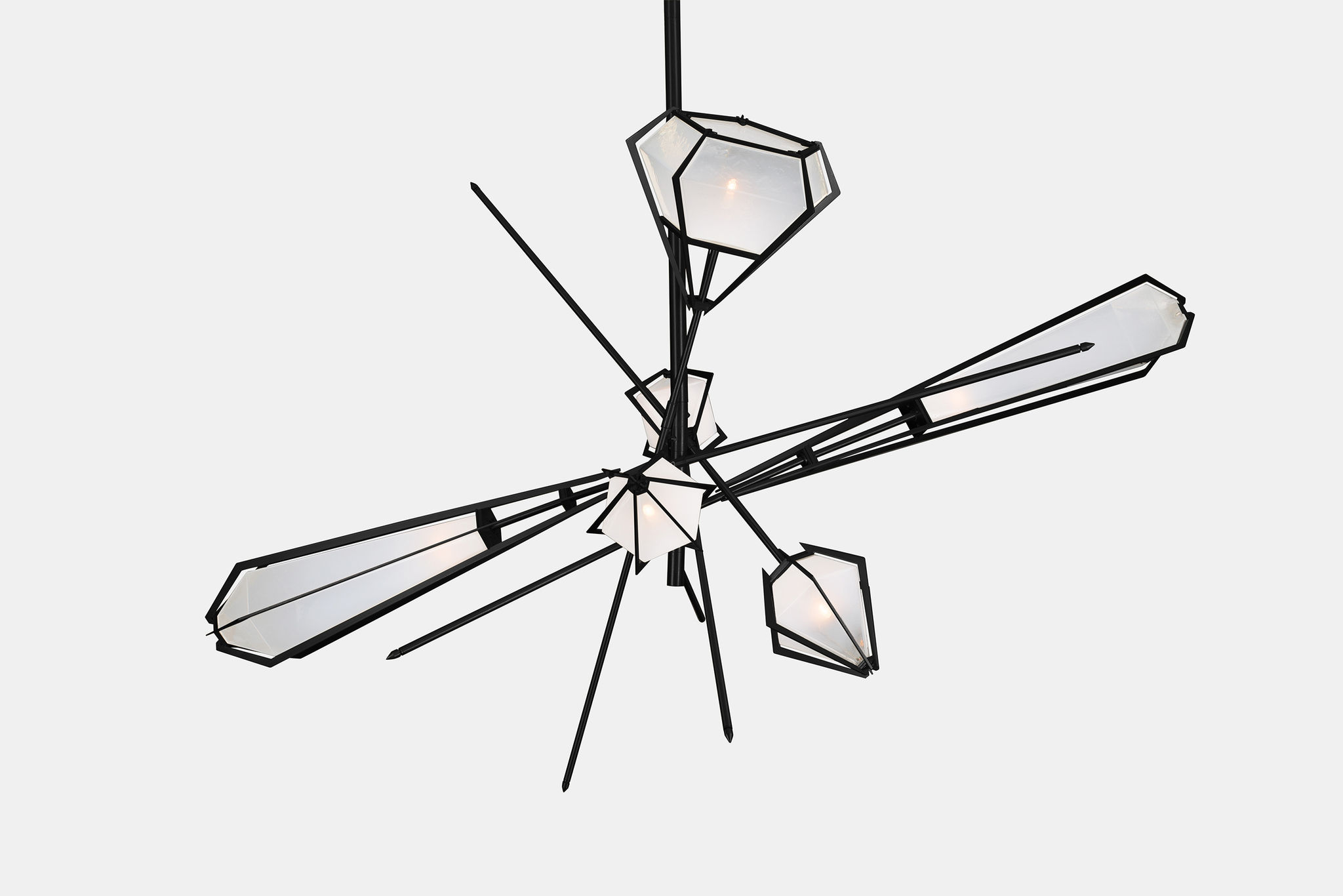 Twentieth GabrielScott HARLOW LargeChandelier Alabaster Black 2