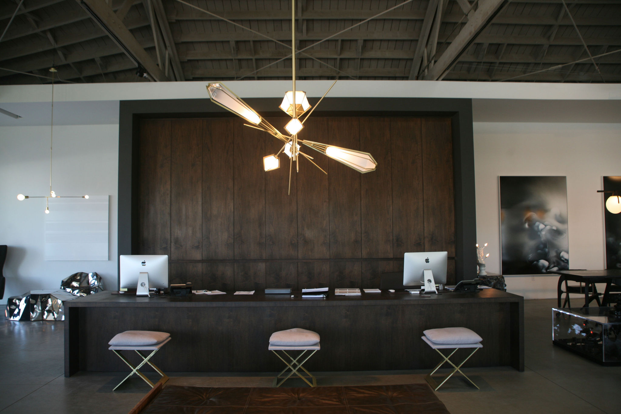 Twentieth GabrielScott HARLOW LargeChandelier Alabaster Brass SITU 02