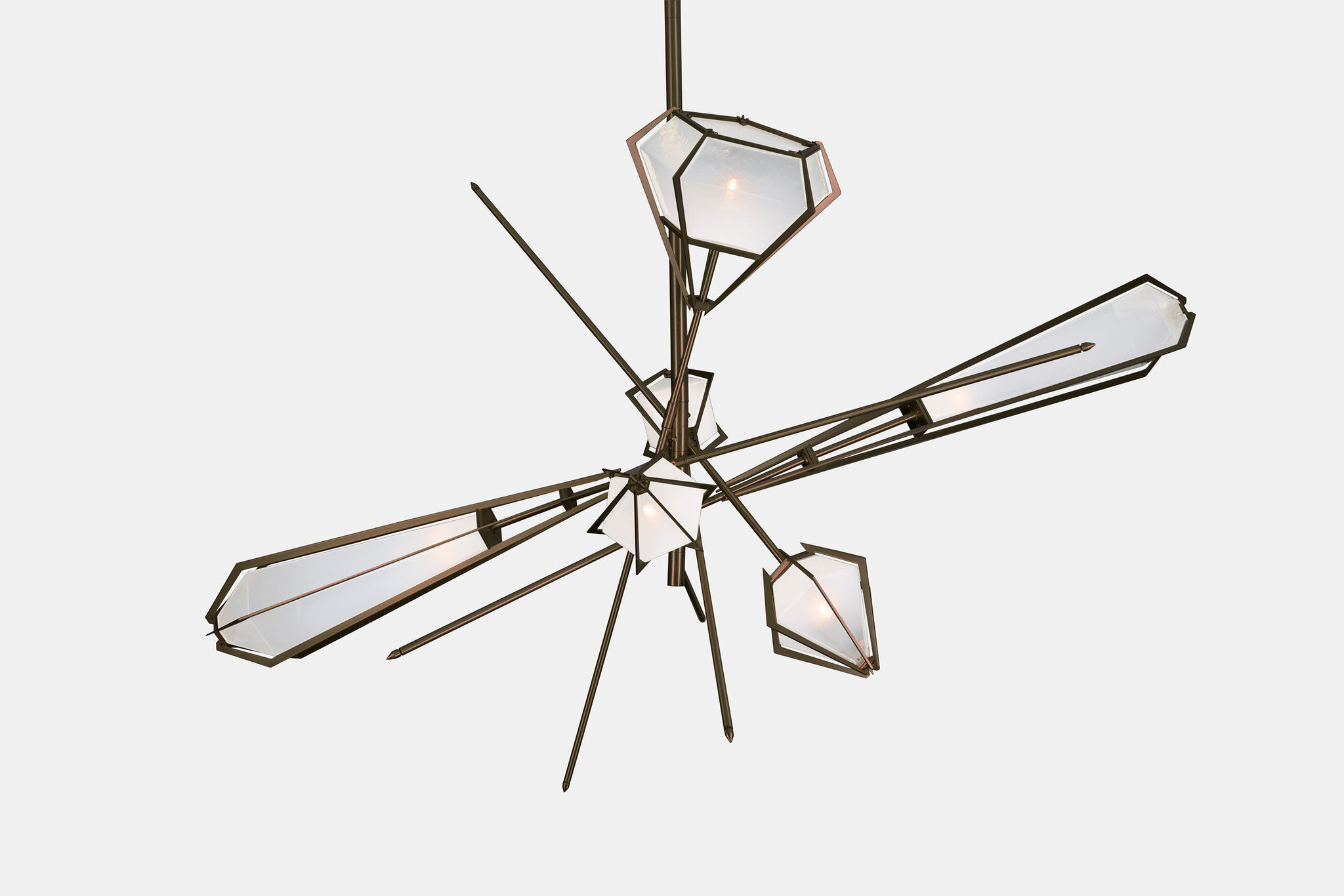 Twentieth GabrielScott HARLOW LargeChandelier Alabaster Bronze