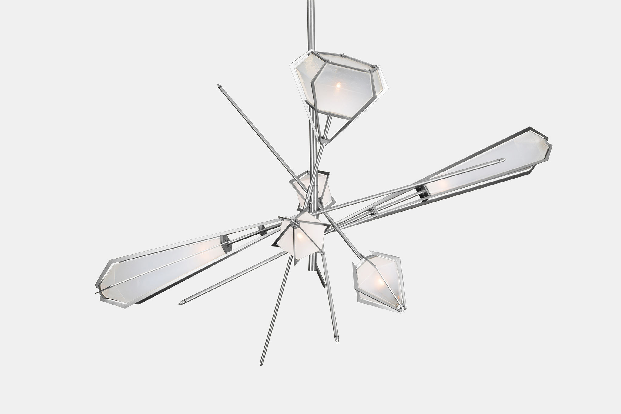 Twentieth GabrielScott HARLOW LargeChandelier Alabaster Nickel