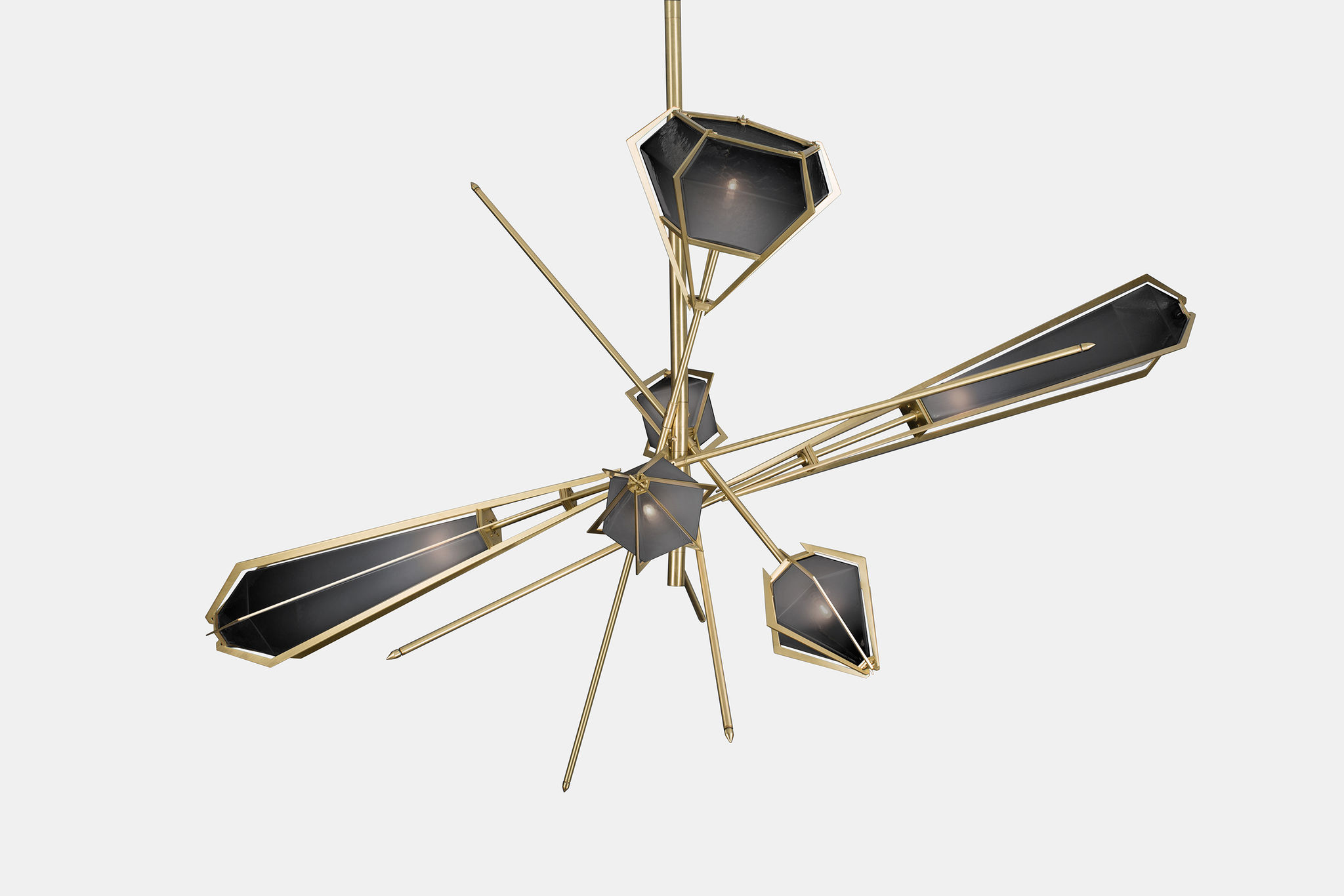 Twentieth GabrielScott HARLOW LargeChandelier Smoked Brass