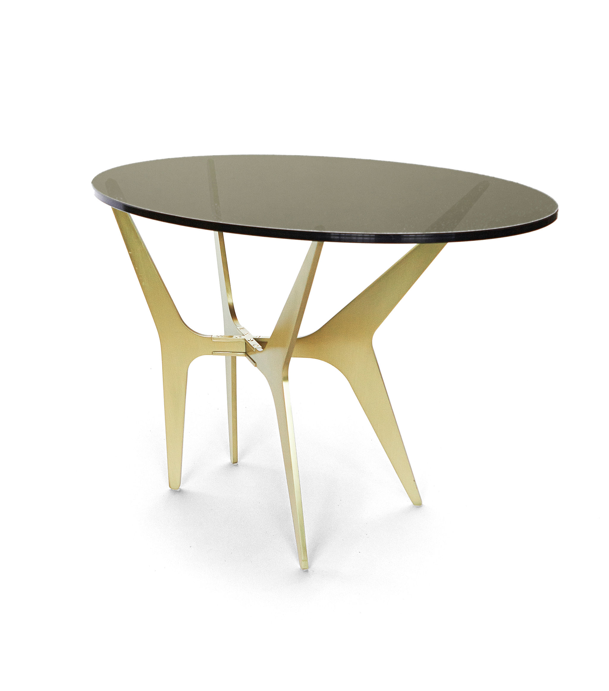 Twentieth GabrielScott OvalSideTable Bronzed BrassBaseBracket 2