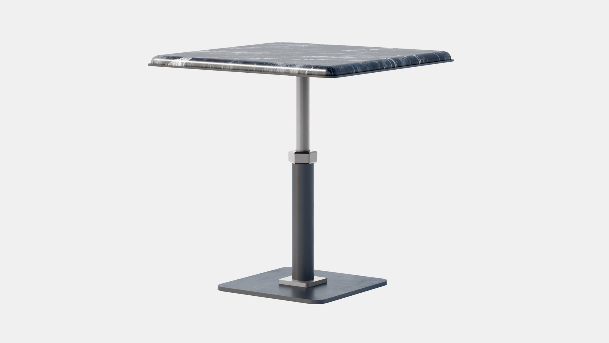 Twentieth GabrielScott PEDESTAL SquareSideTable GrigioCarnico BlackBaseNickelAccent