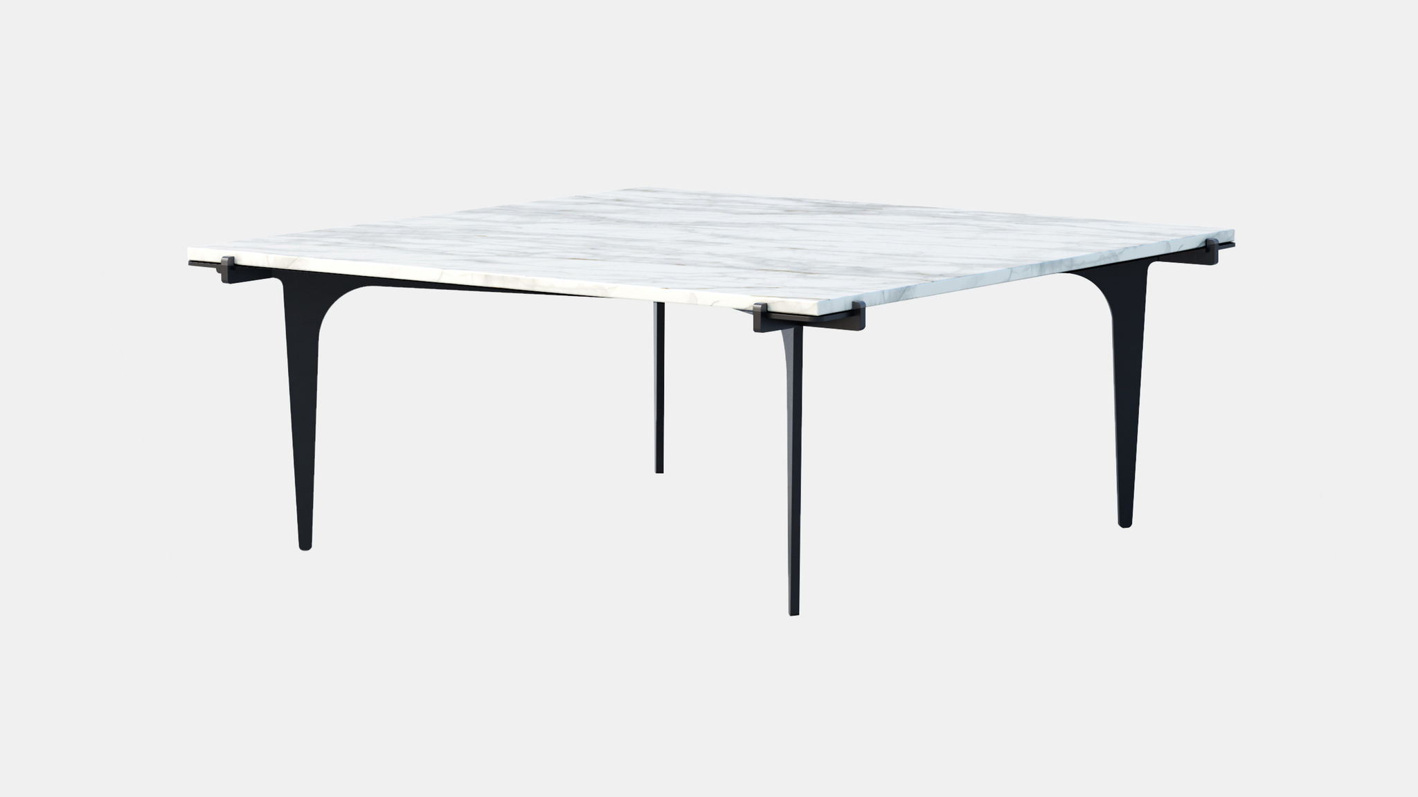 Twentieth GabrielScott PRONG SquareCoffeeTable BiancoGioia BlackBase