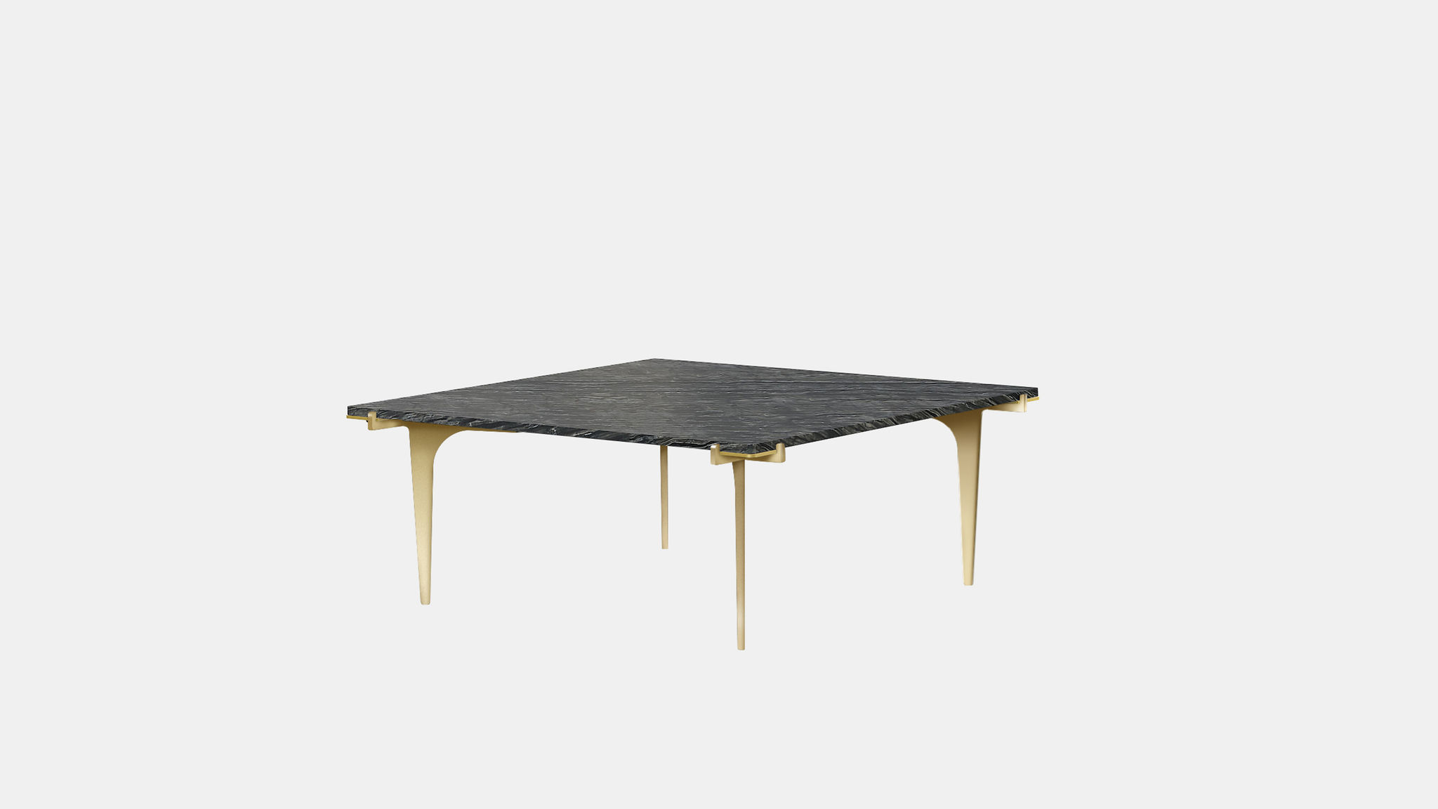 Twentieth GabrielScott PRONG SquareCoffeeTable GrigioCarnico BrassBase