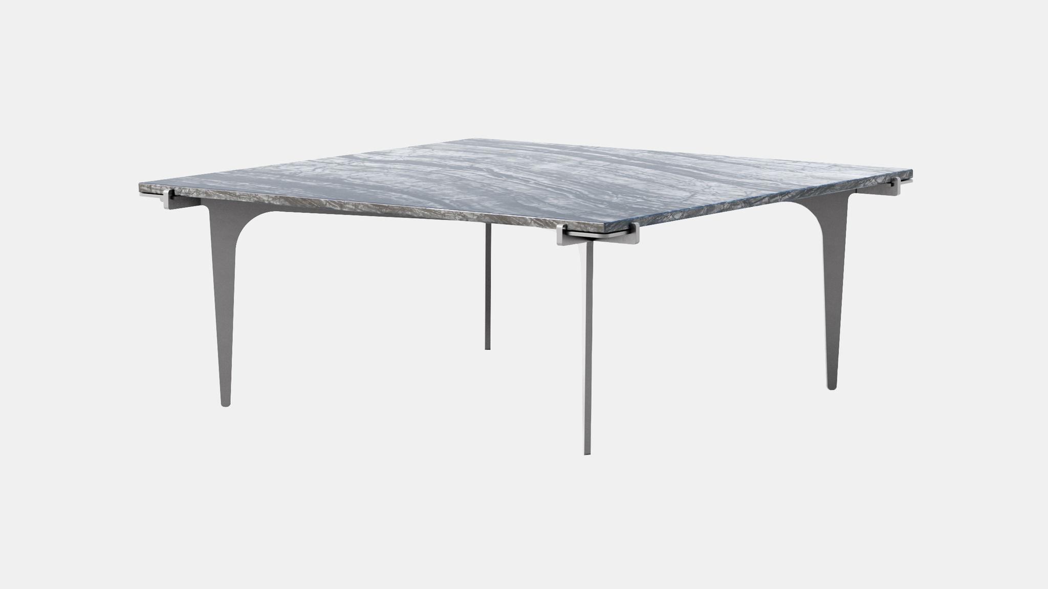 Twentieth GabrielScott PRONG SquareCoffeeTable SilverWave NickelBase