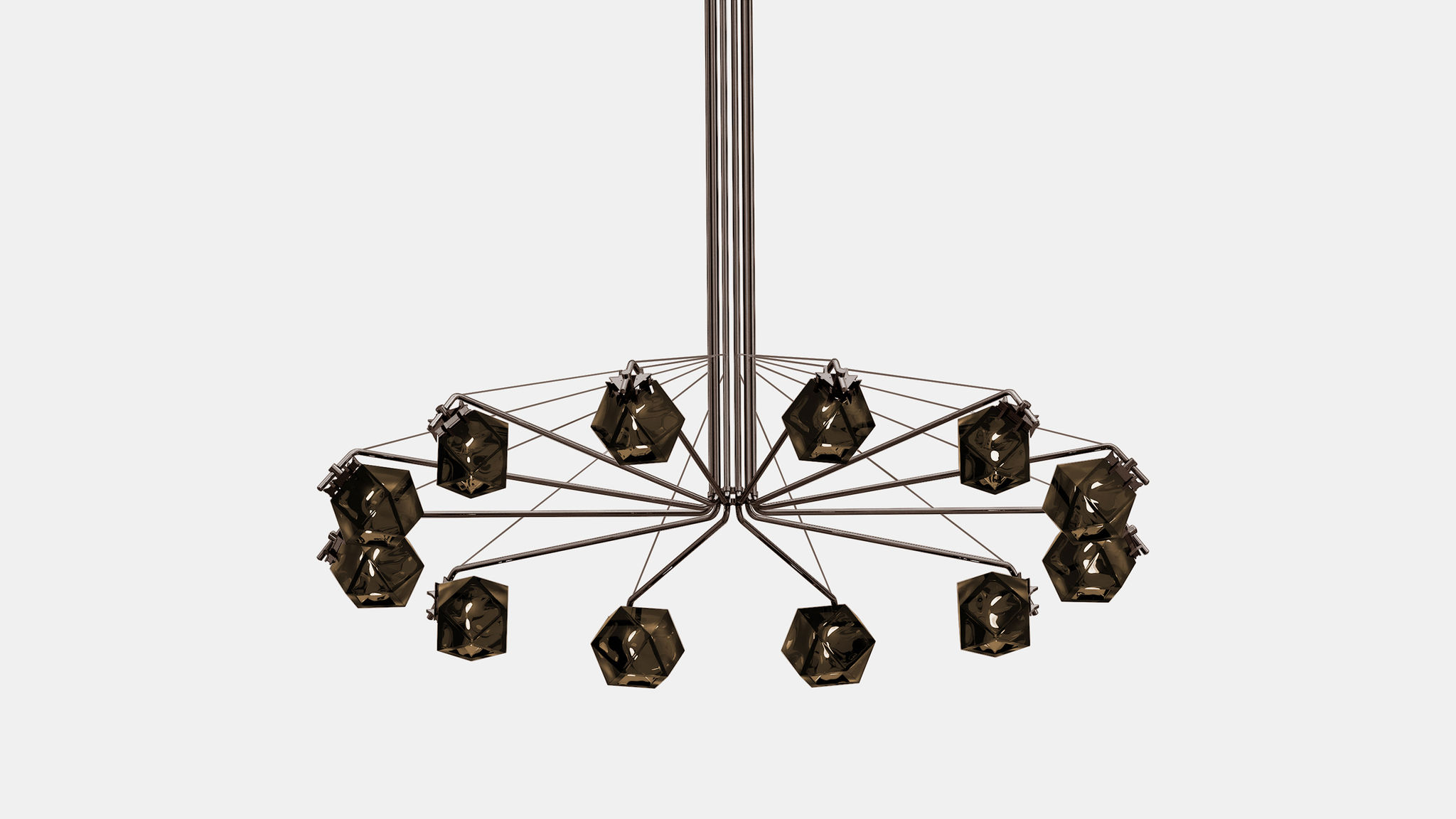 Twentieth GabrielScott WELLES CentralChandelier12 AM Bronze BronzeGlass 2