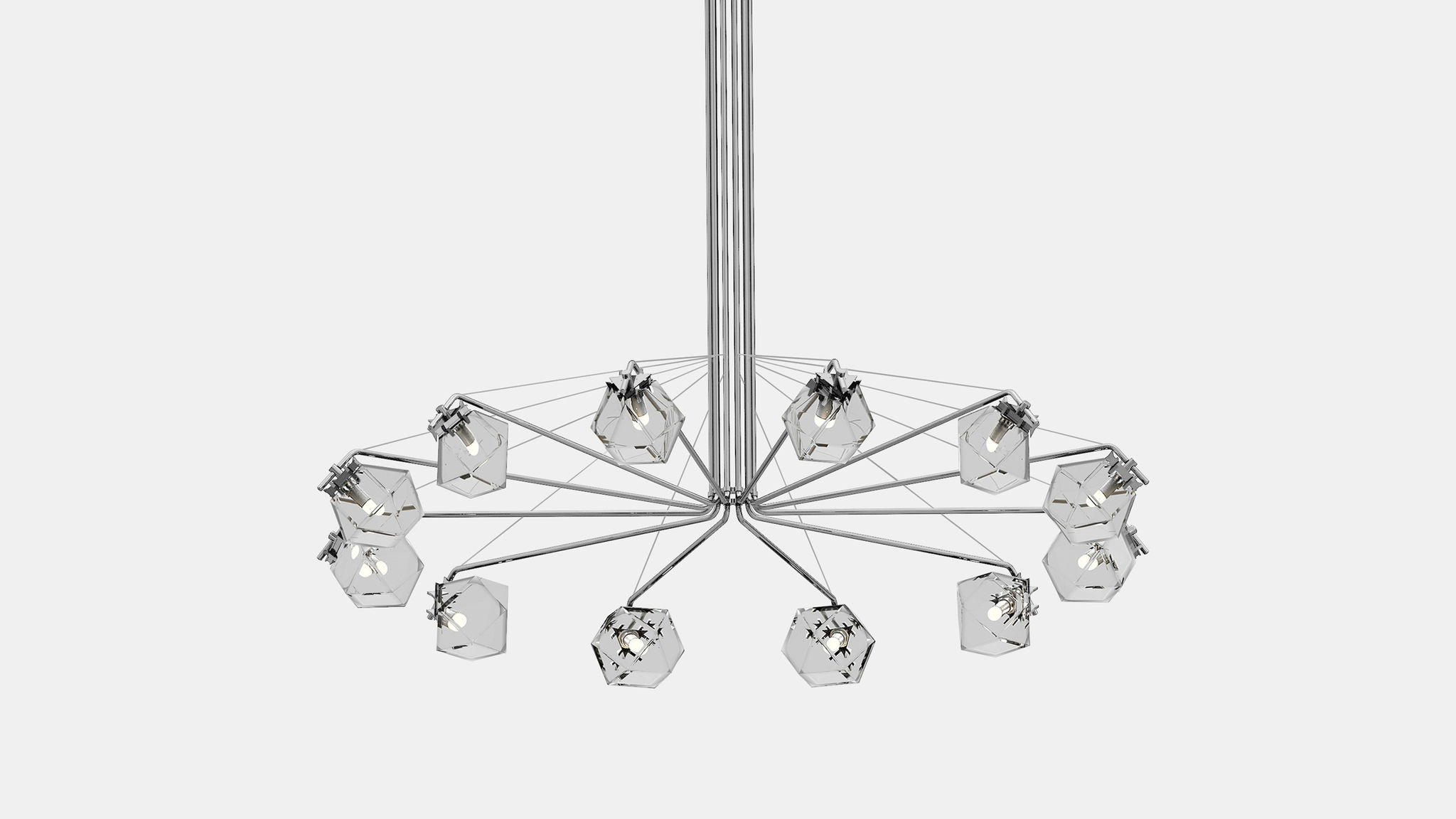 Twentieth GabrielScott WELLES CentralChandelier12 AM Nickel Clear
