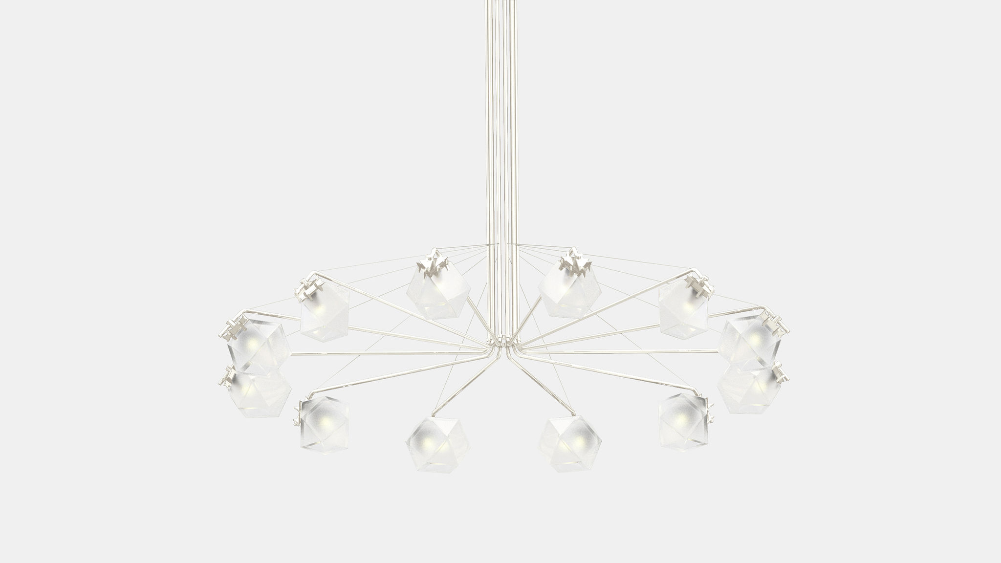 Twentieth GabrielScott WELLES CentralChandelier12 AM White Alabaster