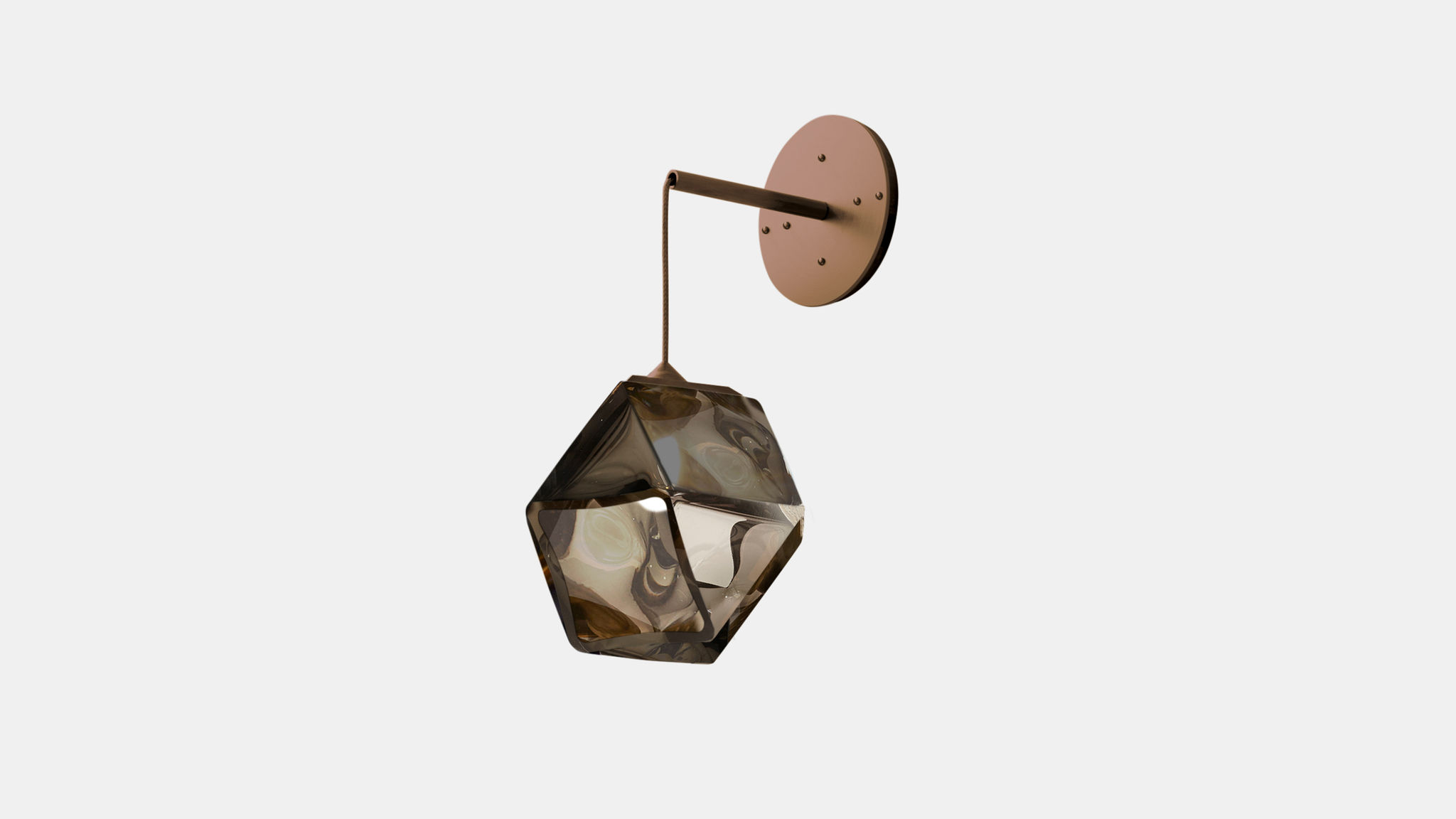 Twentieth_GabrielScott_WELLES_DoubleBlownGlassHangingSconce_Smoked_Bronze
