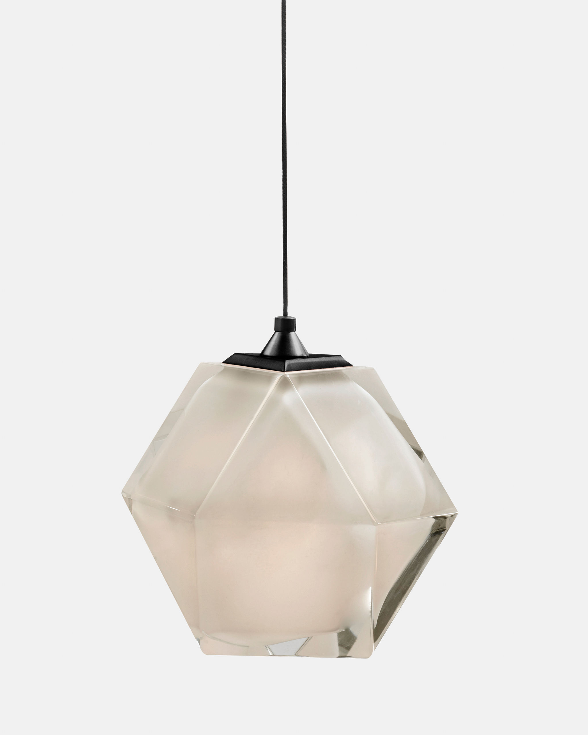 Twentieth GabrielScott WELLES DoubleBlownGlassPendant Alabaster Black