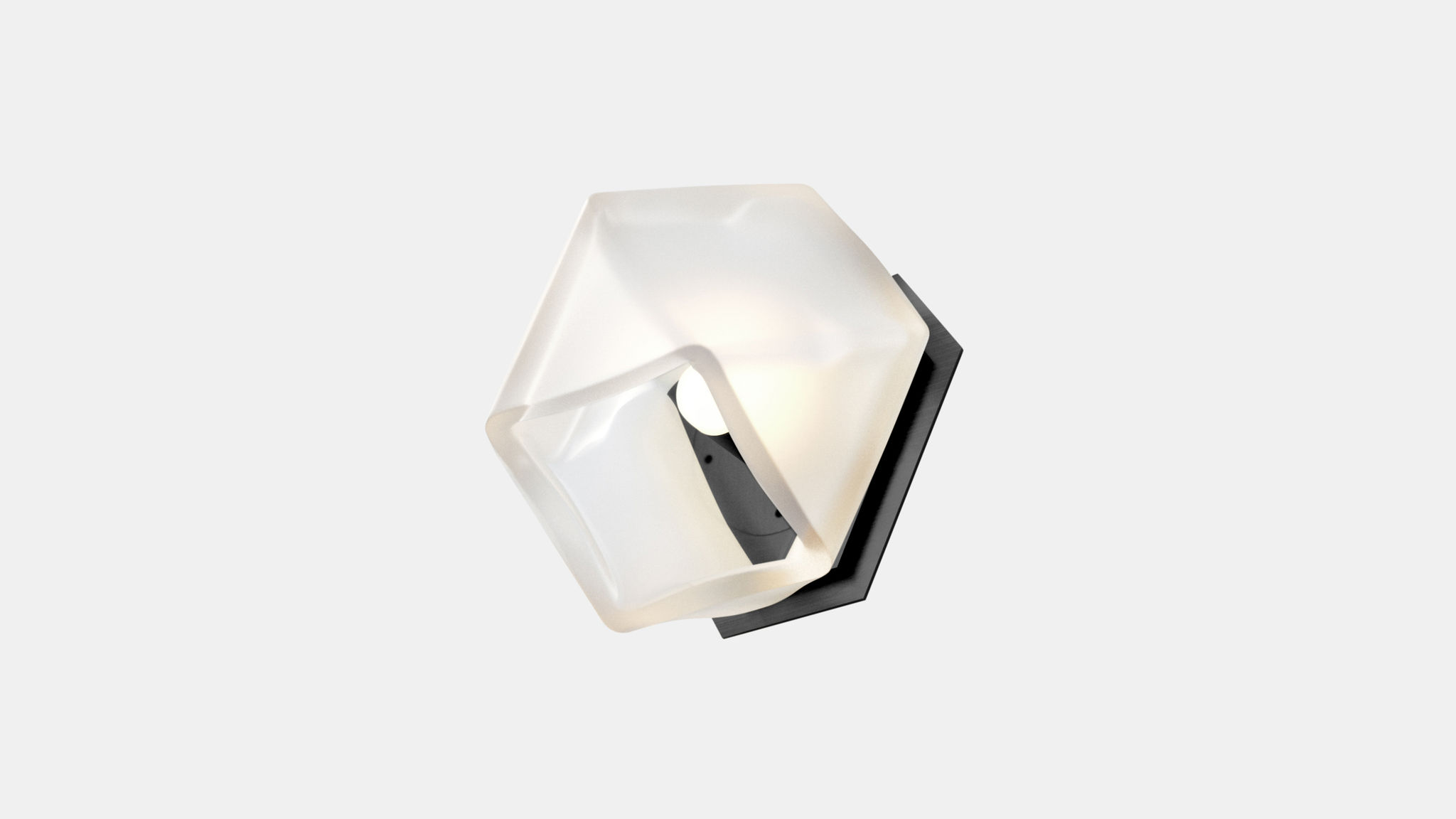 Twentieth GabrielScott WELLES DoubleBlownGlassSconce Alabaster Black