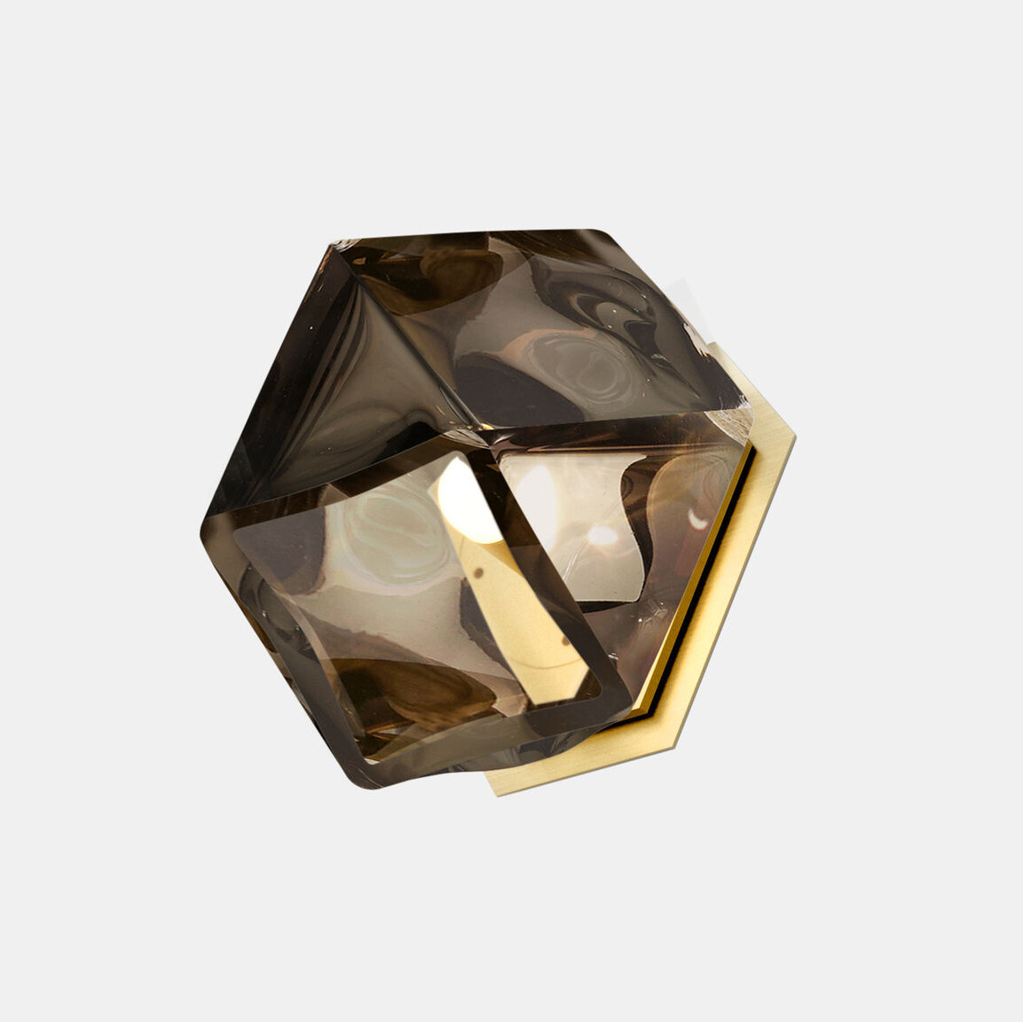 Twentieth GabrielScott WELLES DoubleBlownGlassSconce Smoked Brass