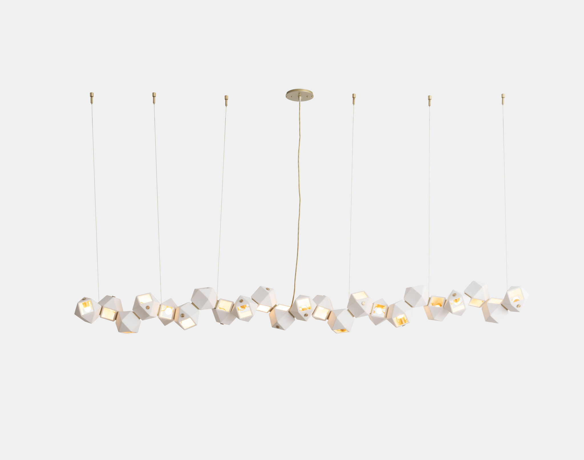 Twentieth GabrielScott WELLES LongChandelier24 KH Brass