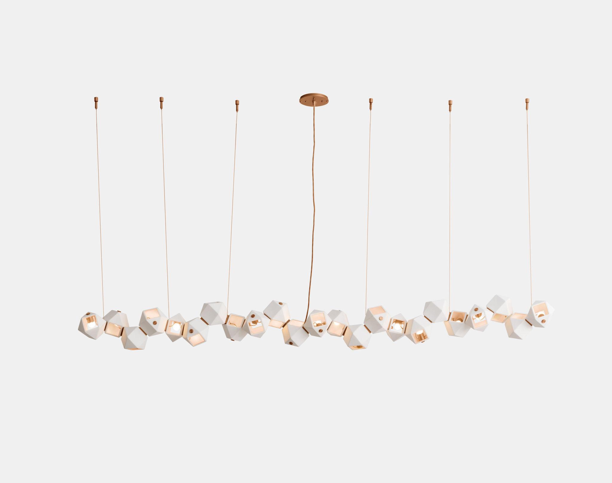 Twentieth GabrielScott WELLES LongChandelier24 KH Copper