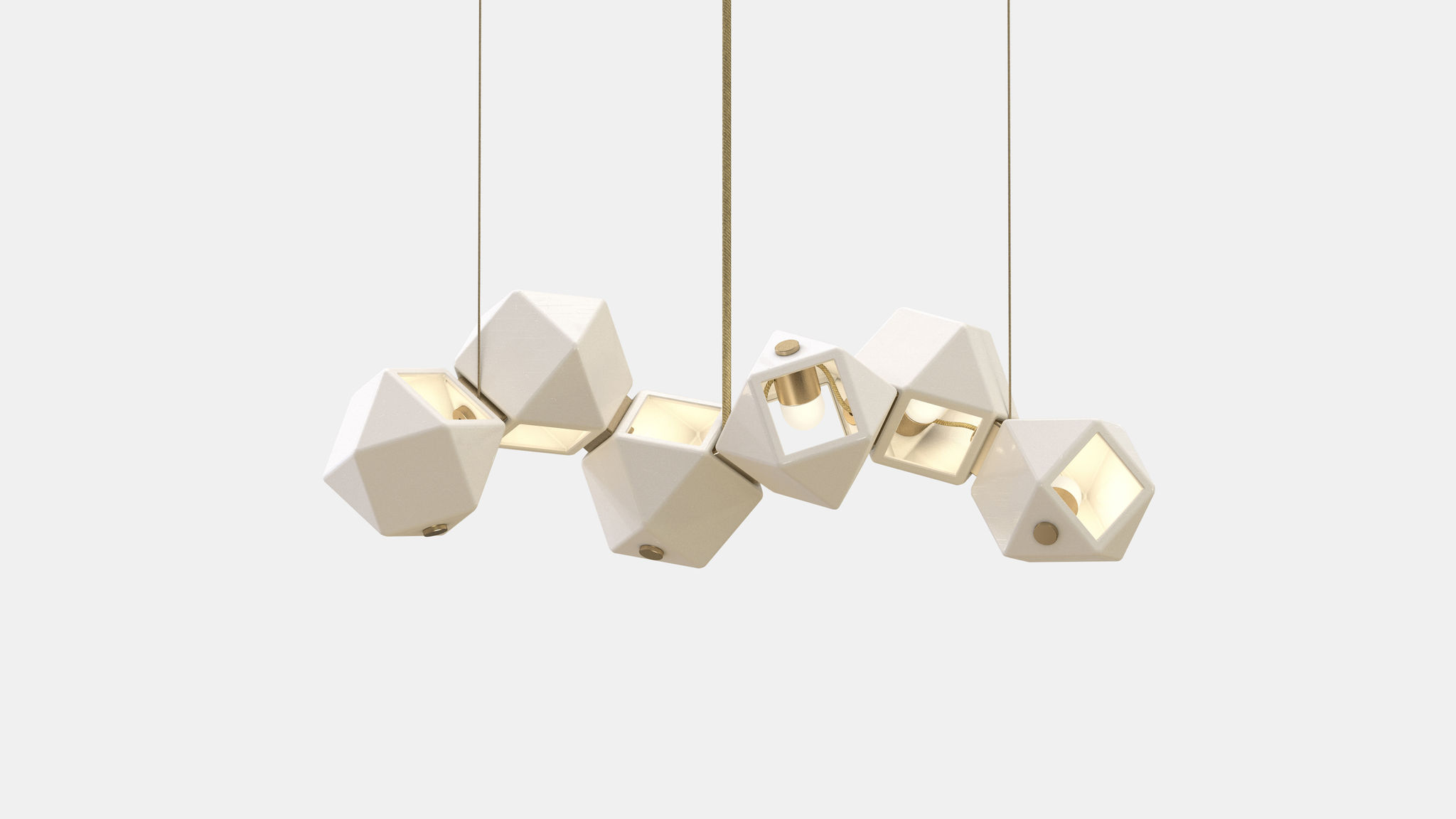 Twentieth GabrielScott WELLES LongChandelier6 KH Brass