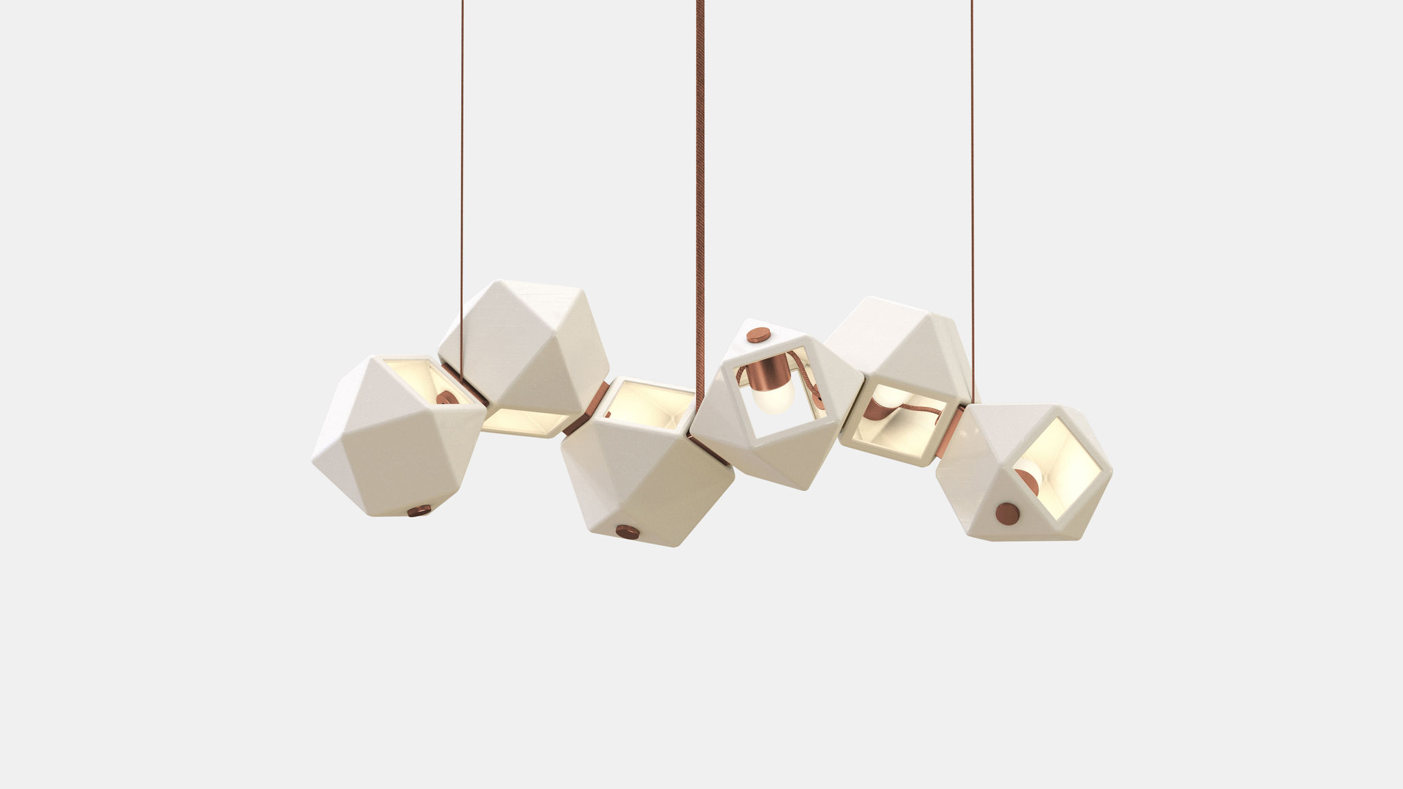 Twentieth GabrielScott WELLES LongChandelier6 KH Copper