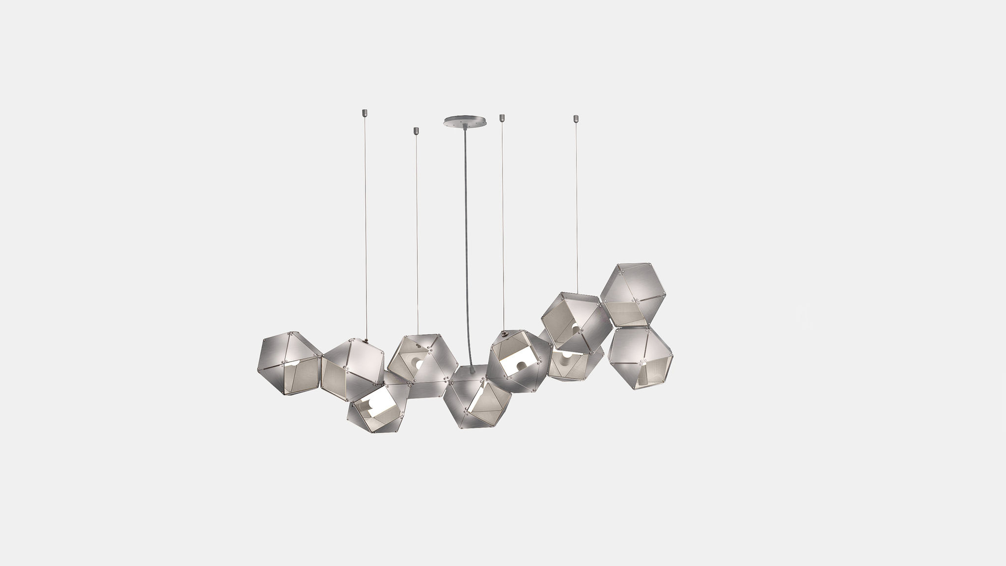 Twentieth GabrielScott WELLES Steel10LongChandelier Nickel