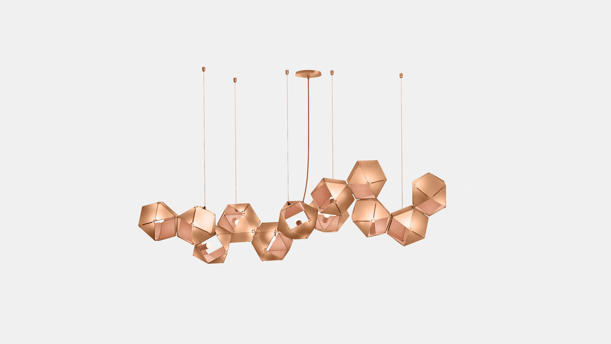 Twentieth GabrielScott WELLES Steel12LongChandelier Copper