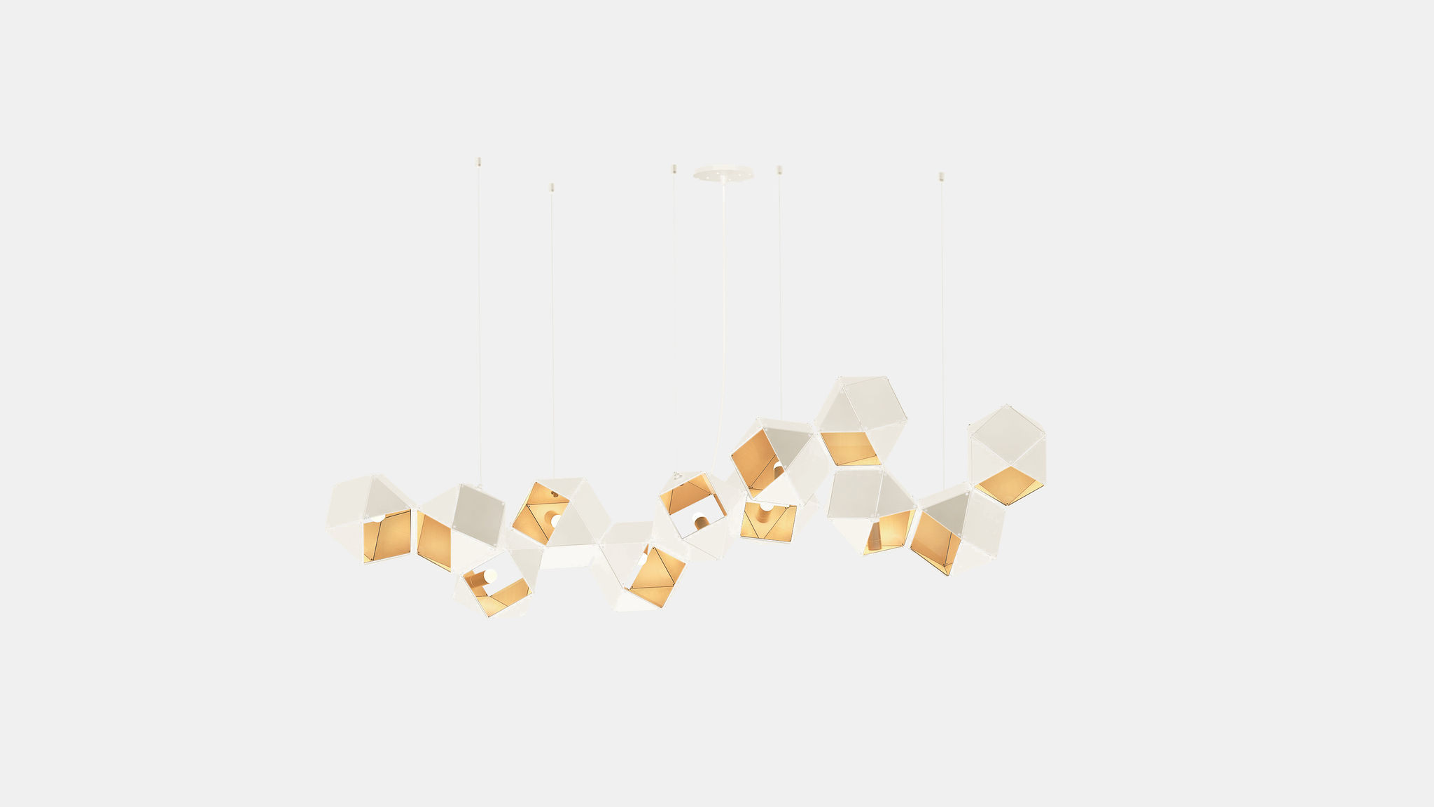 Twentieth GabrielScott WELLES Steel12LongChandelier White Brass