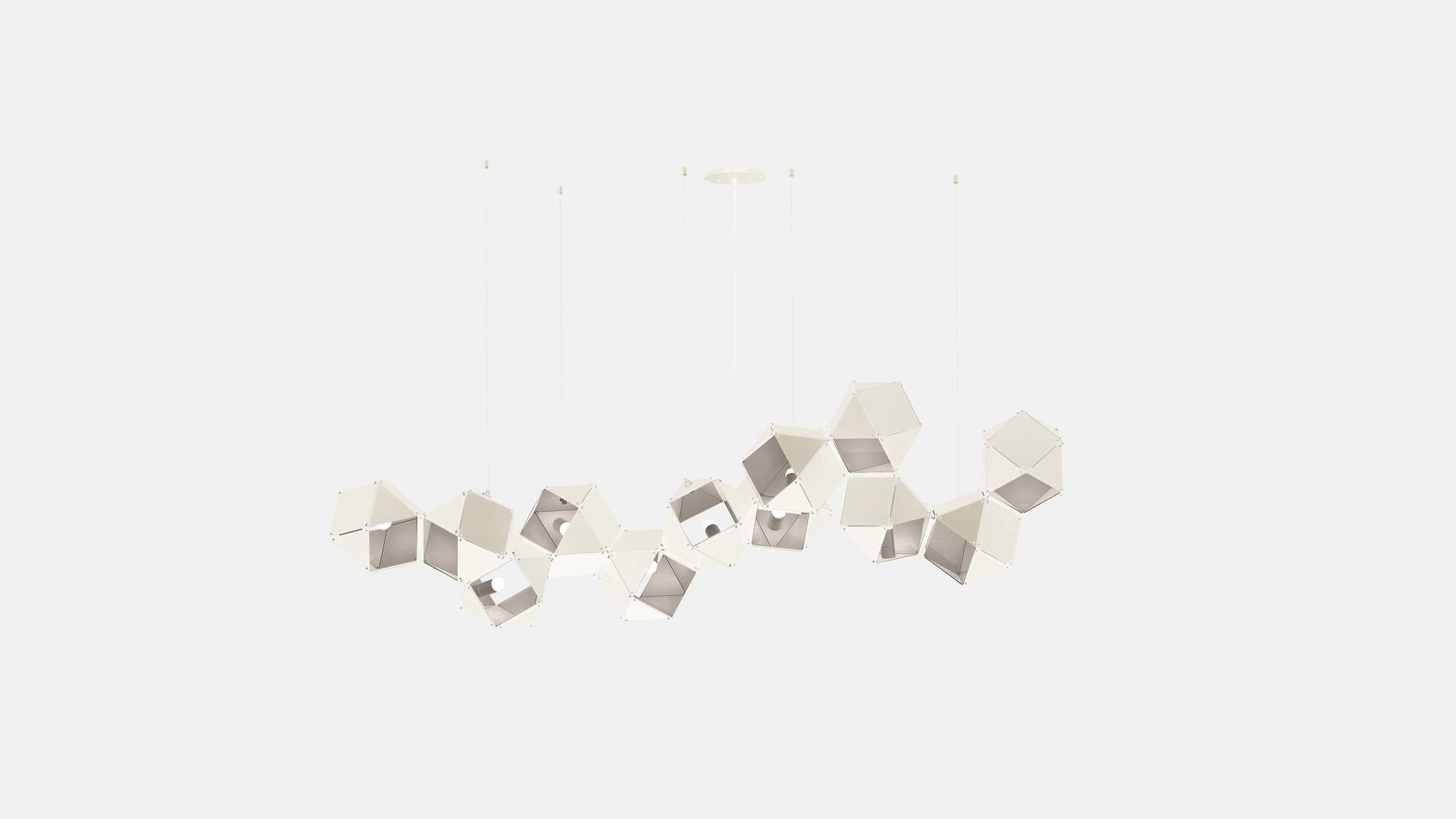 Twentieth GabrielScott WELLES Steel12LongChandelier White Nickel