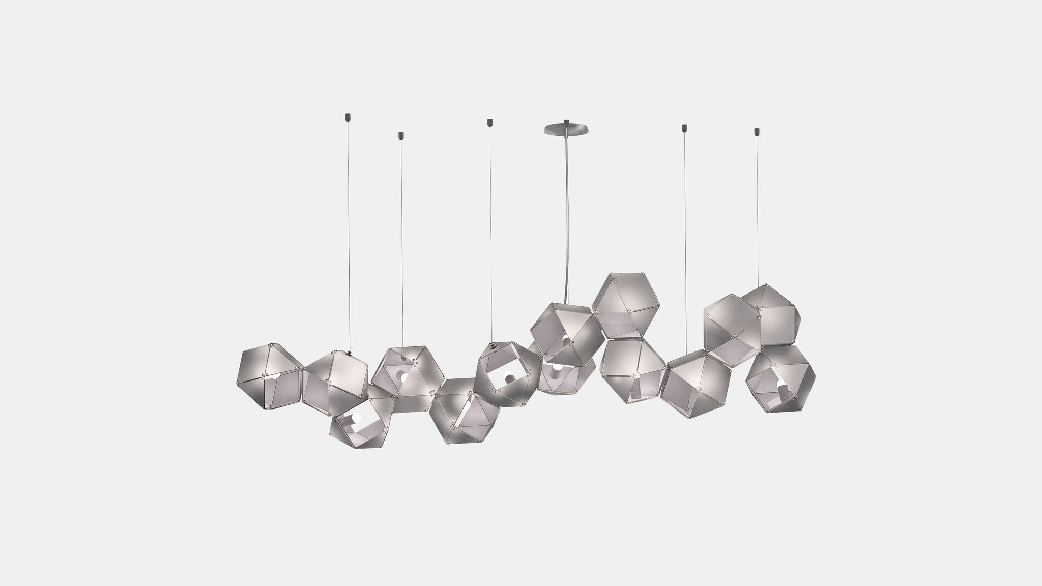 Twentieth GabrielScott WELLES Steel14LongChandelier Nickel