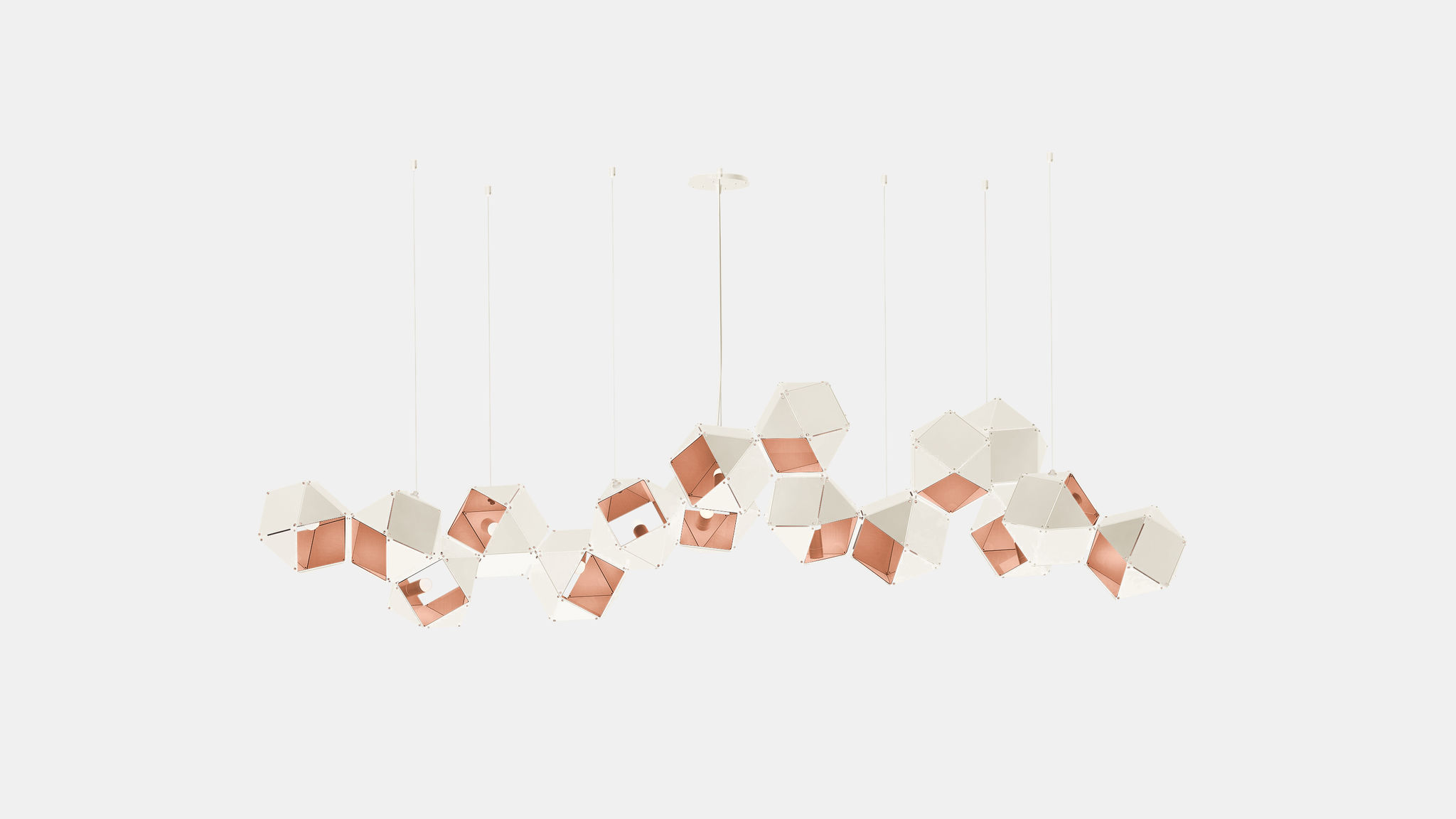 Twentieth GabrielScott WELLES Steel16LongChandelier White Copper