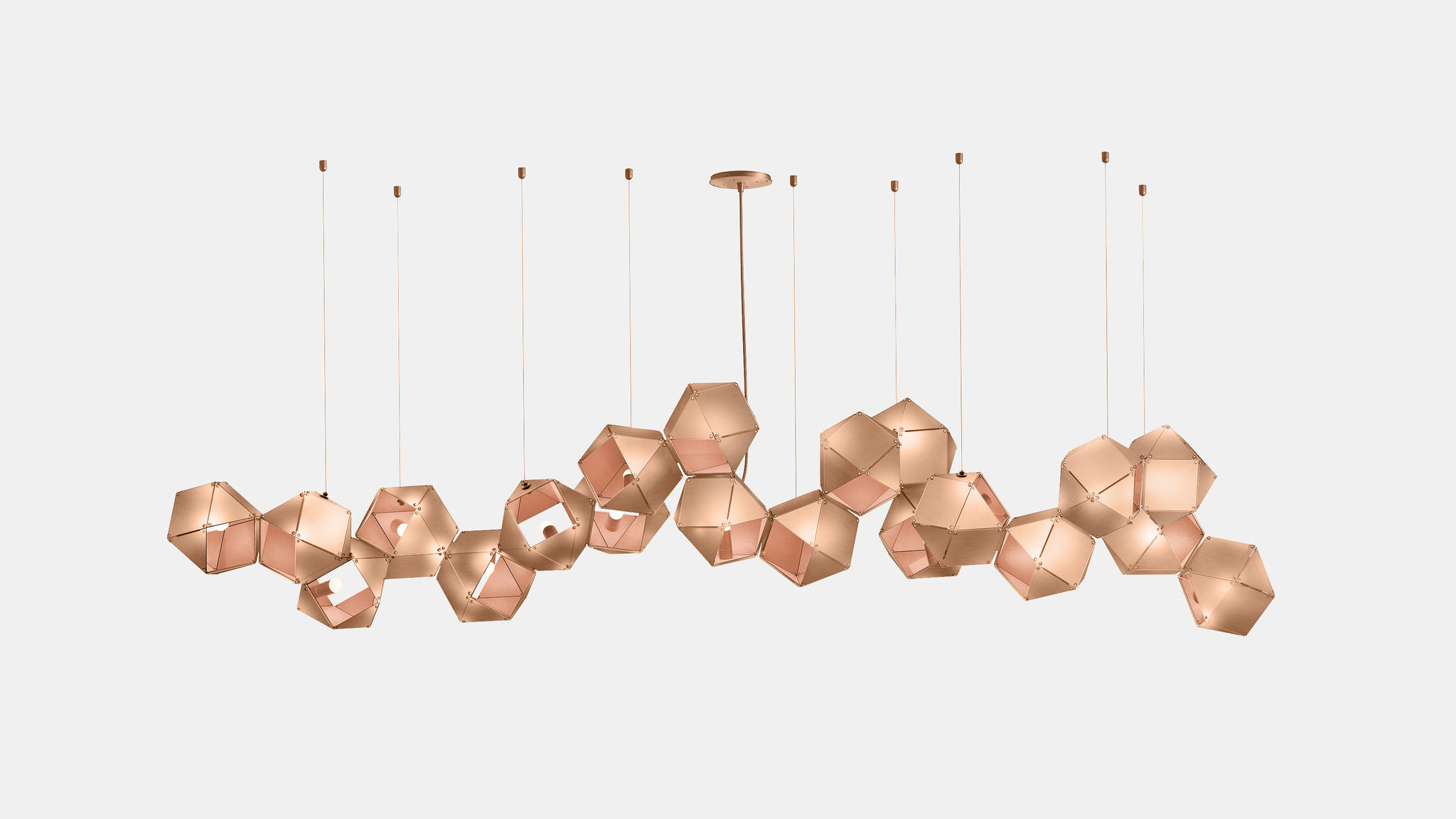 Twentieth GabrielScott WELLES Steel20LongChandelier Copper