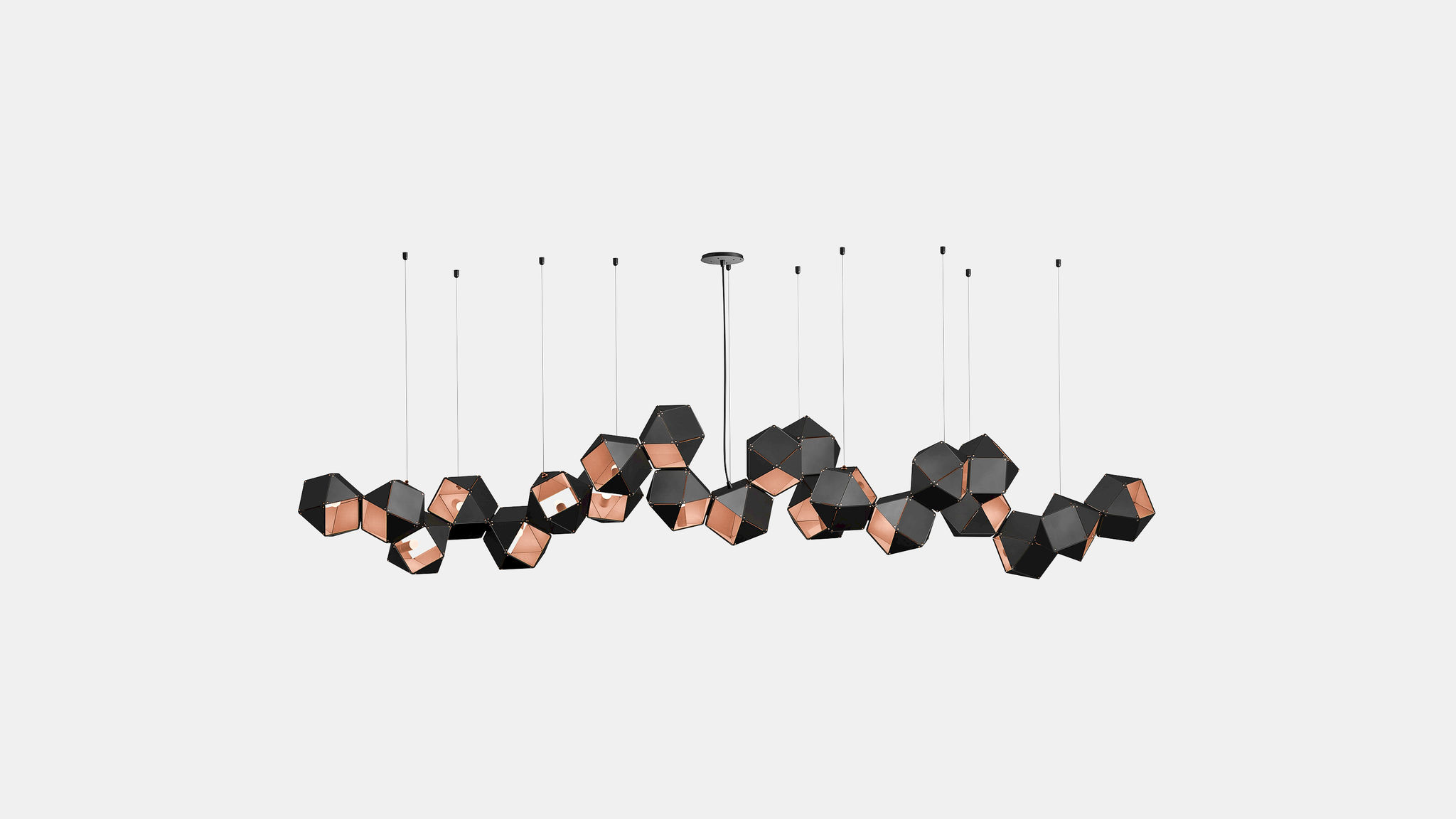 Twentieth GabrielScott WELLES Steel22LongChandelier Black Copper