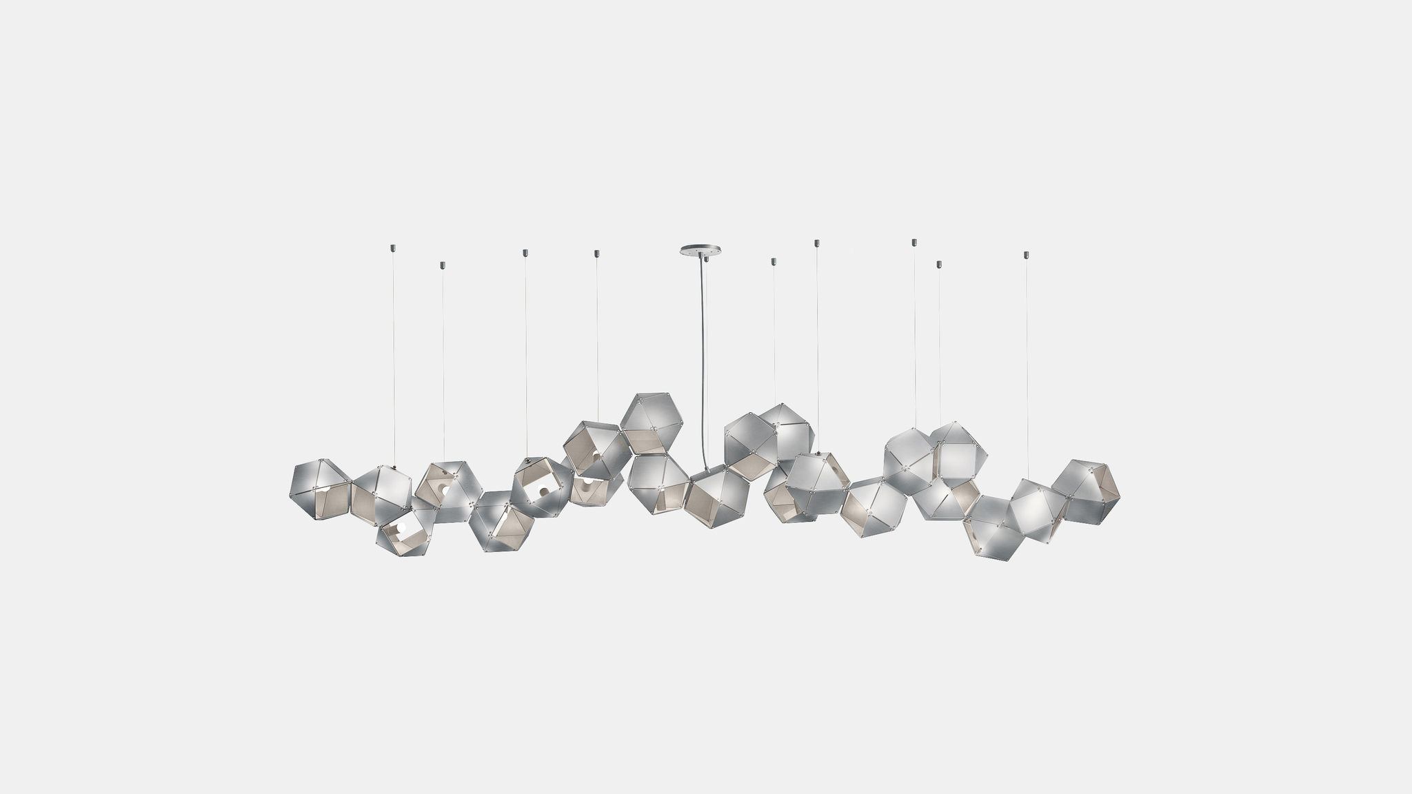 Twentieth GabrielScott WELLES Steel22LongChandelier Nickel