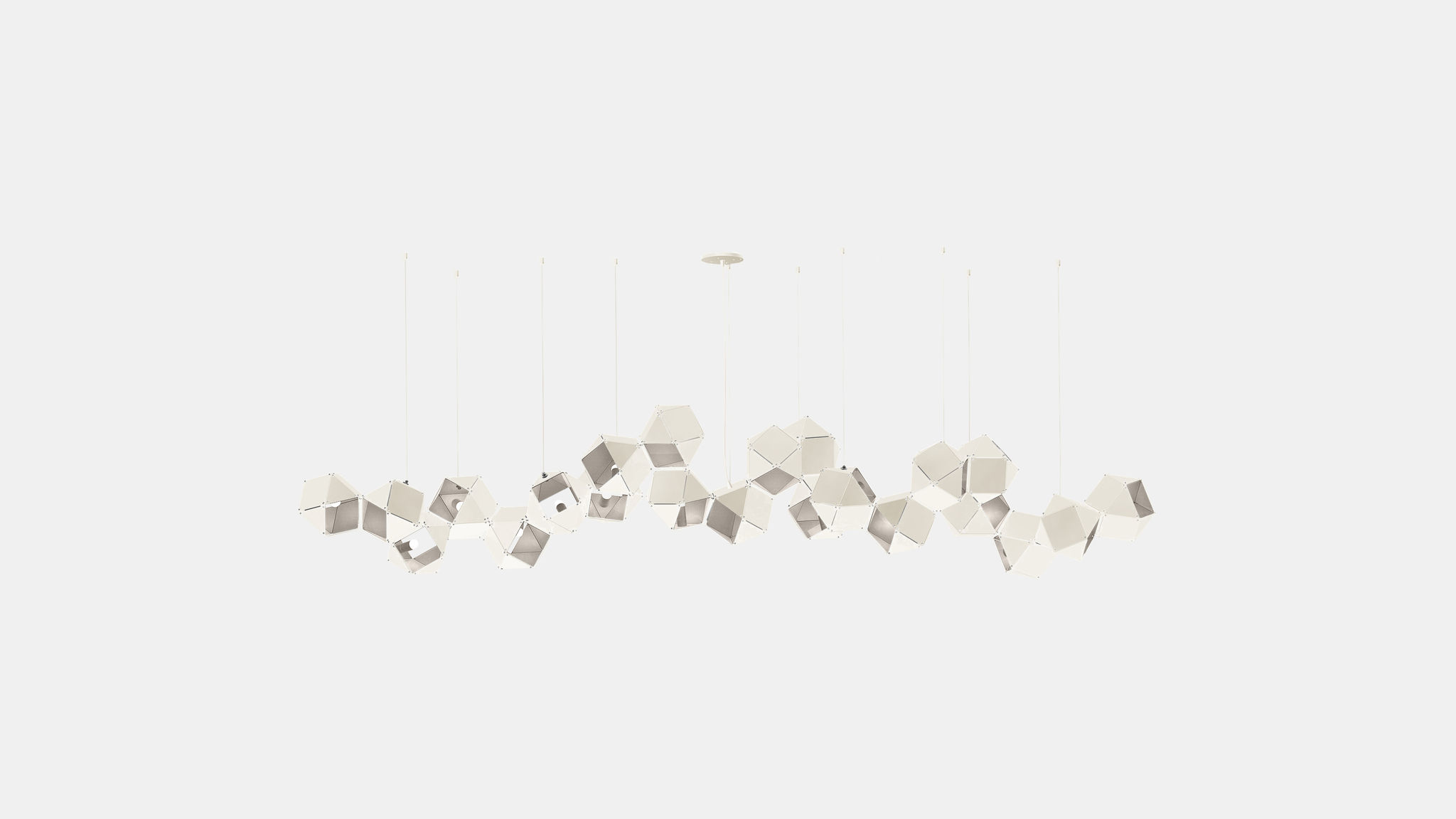 Twentieth GabrielScott WELLES Steel22LongChandelier White Nickel