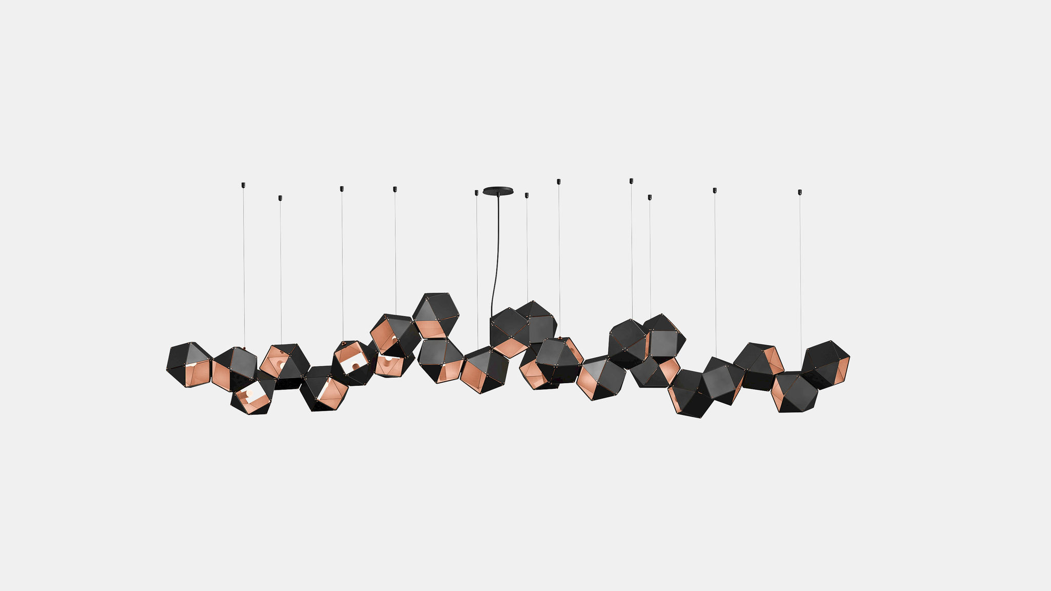 Twentieth GabrielScott WELLES Steel24LongChandelier Black Copper