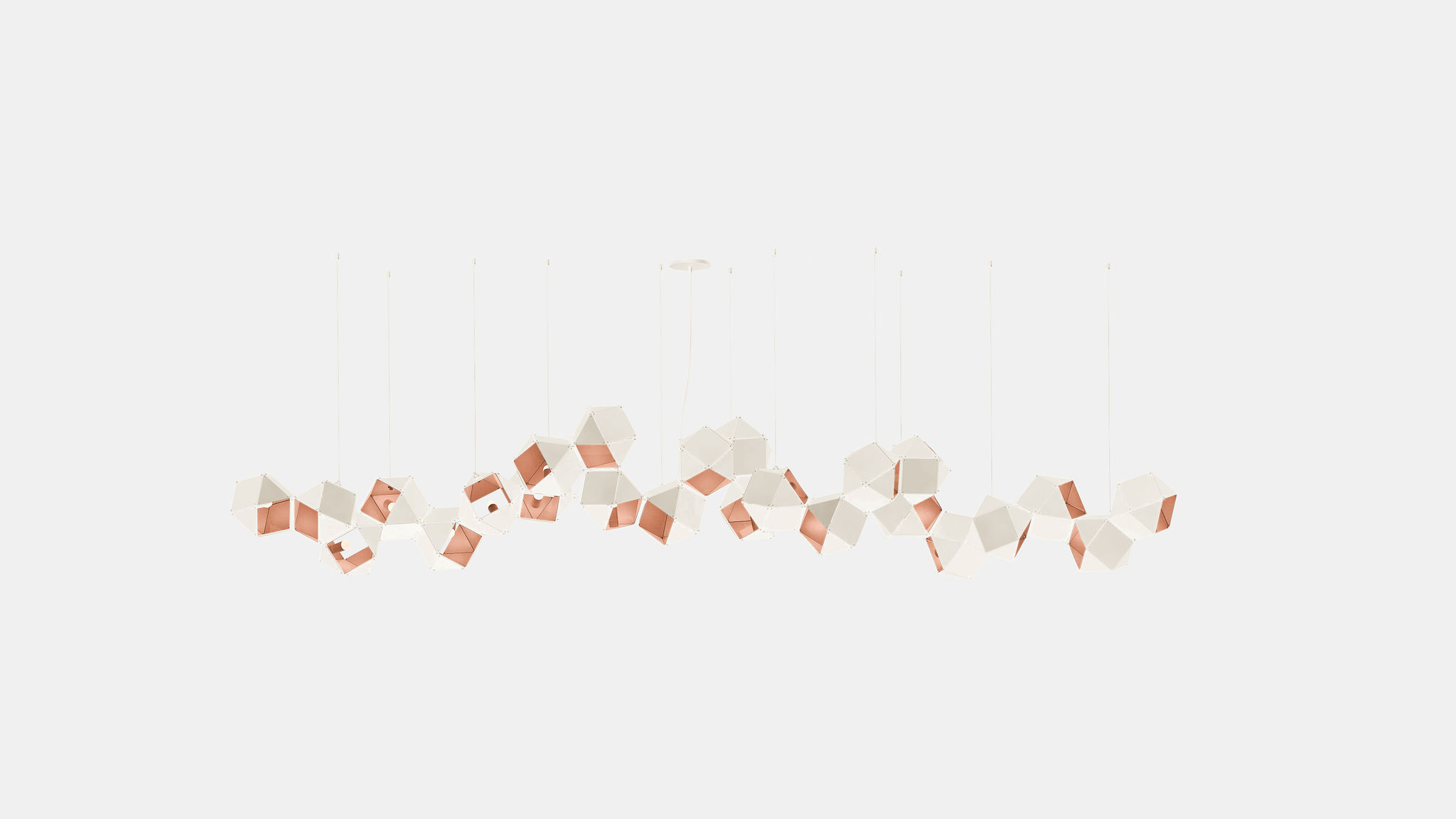 Twentieth GabrielScott WELLES Steel24LongChandelier White Copper 2