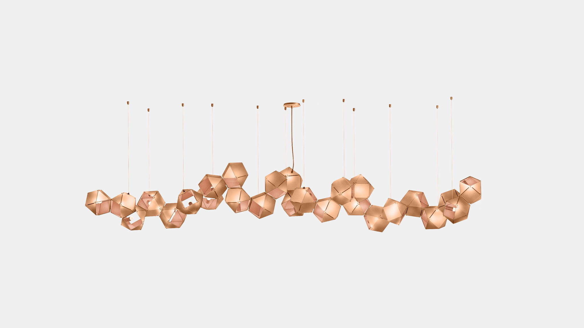 Twentieth GabrielScott WELLES Steel26LongChandelier Copper