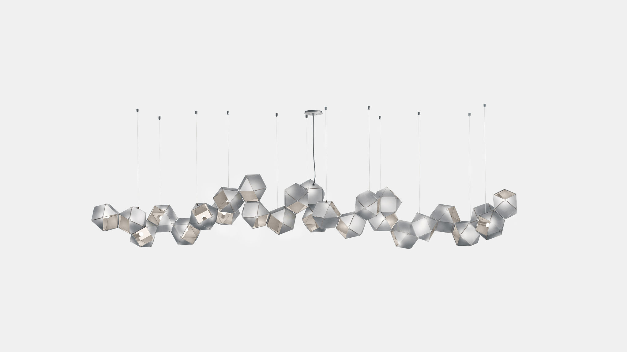 Twentieth GabrielScott WELLES Steel26LongChandelier Nickel