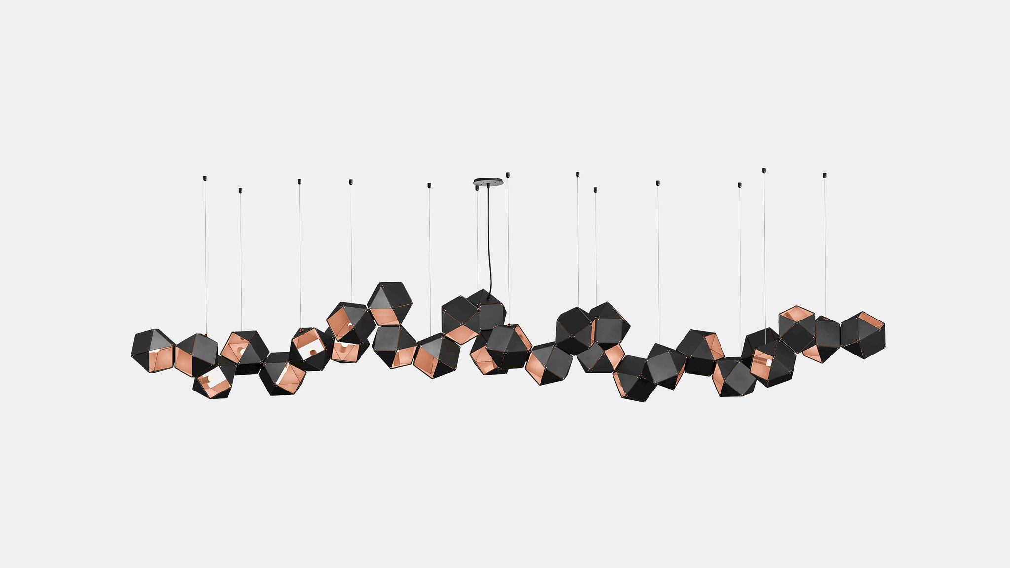 Twentieth GabrielScott WELLES Steel28LongChandelier Black Copper