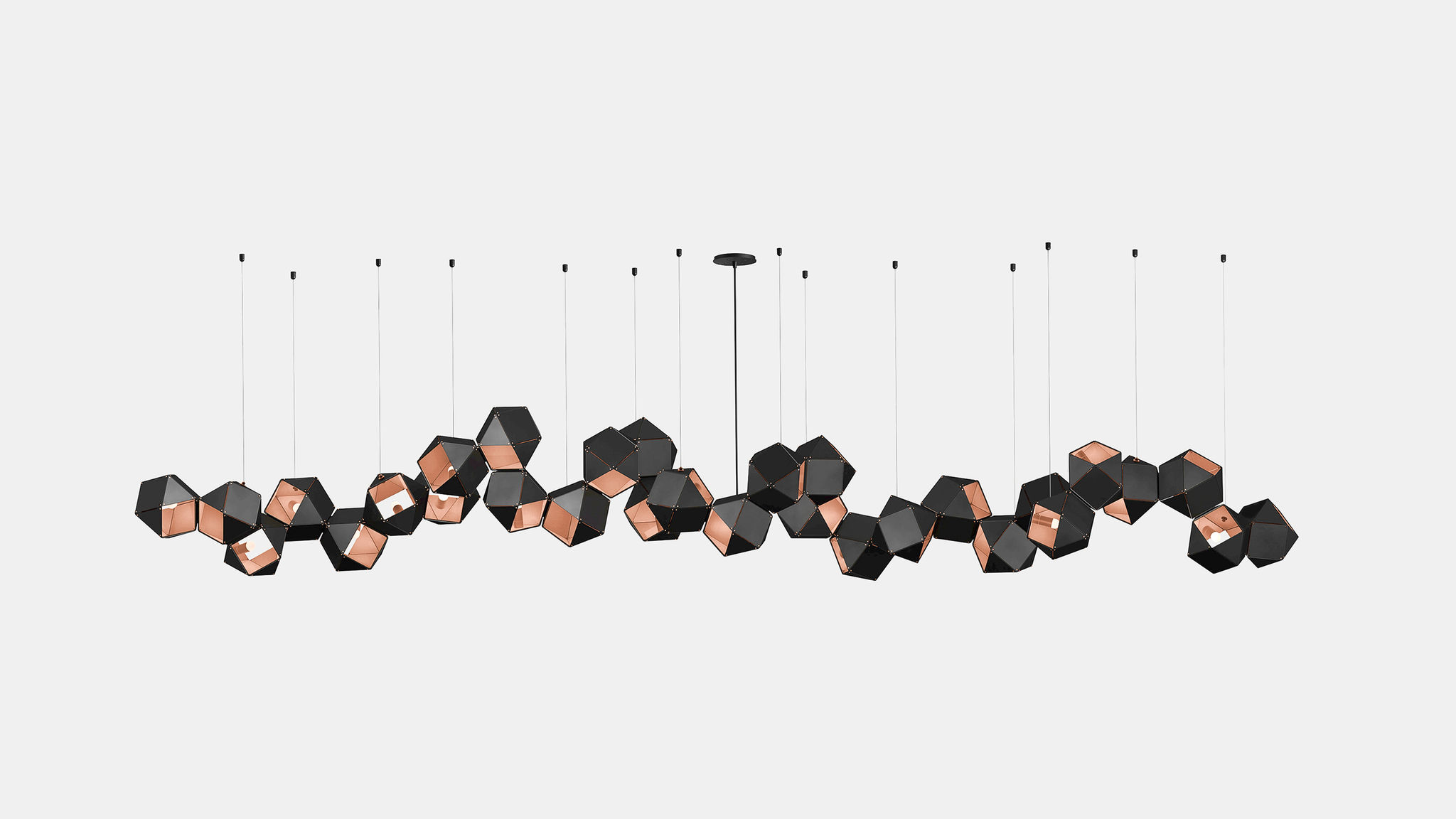 Twentieth GabrielScott WELLES Steel30LongChandelier Black Copper