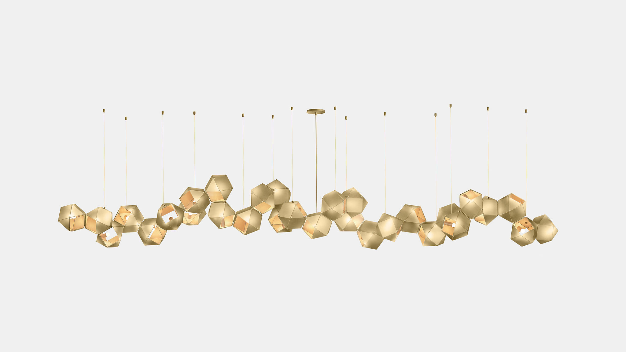 Twentieth GabrielScott WELLES Steel30LongChandelier Brass