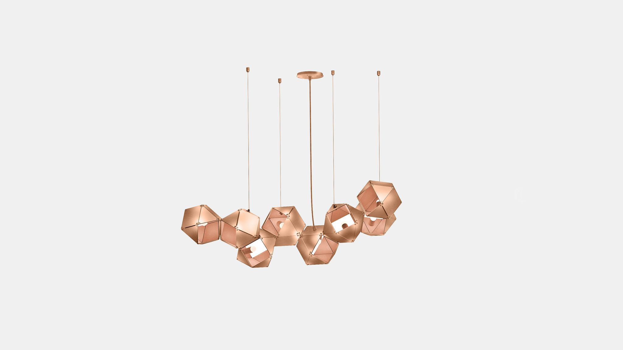 Twentieth GabrielScott WELLES Steel8LongChandelier Copper