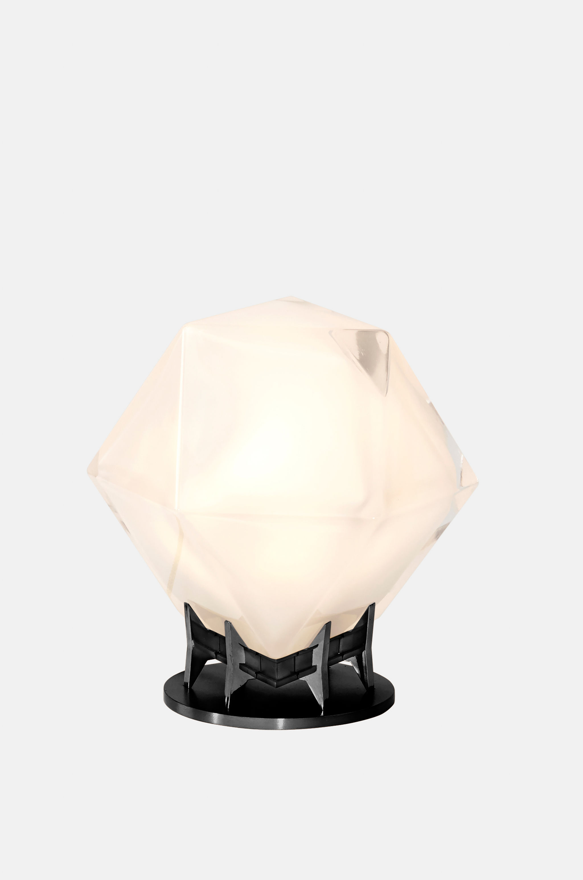 Twentieth WELLES DoubleBlownGlassDeskLamp Alabaster Black