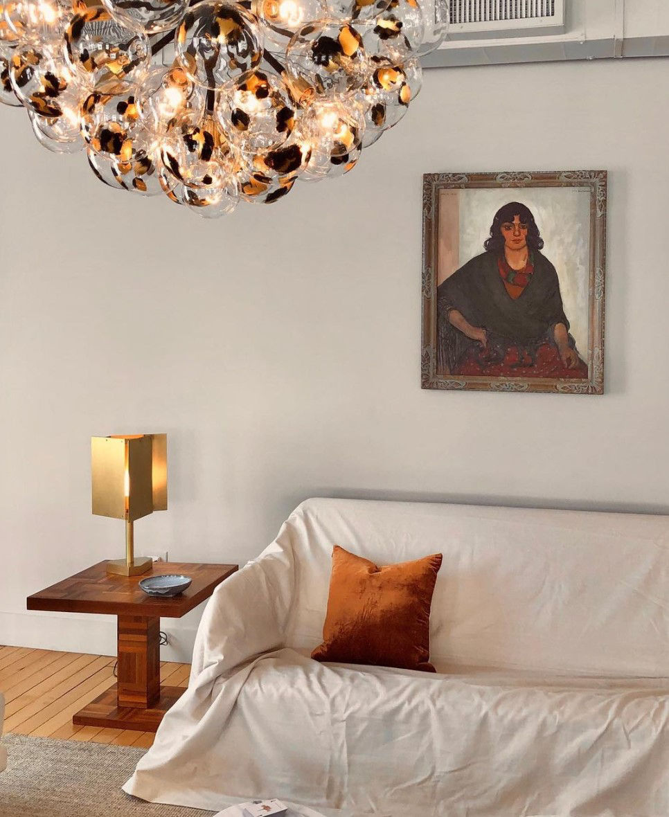 Twentieth PELLE TrippTableLamp SatinBrass SITU