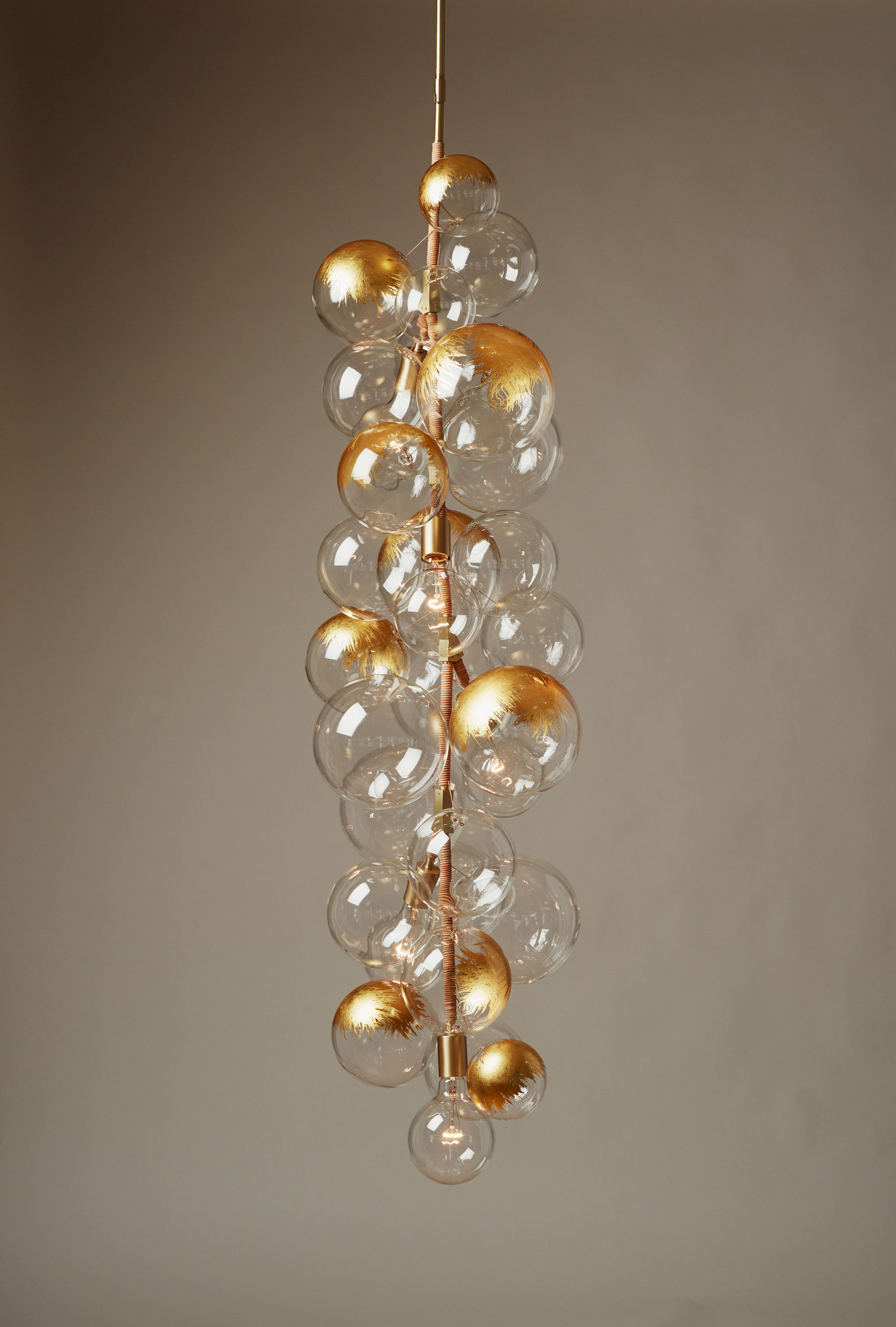 Twentieth PELLE X TallBubbleChandelier GoldFinish